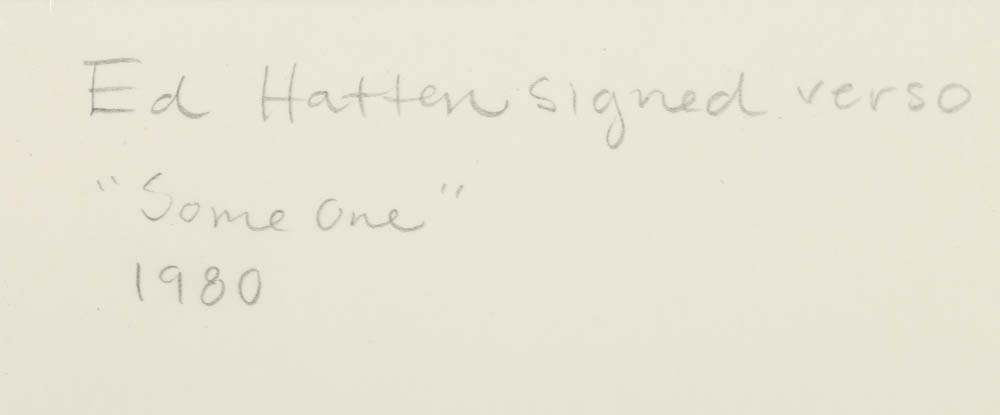 Edgar Hatten 1980 Oil Painting on Paper "Someone"