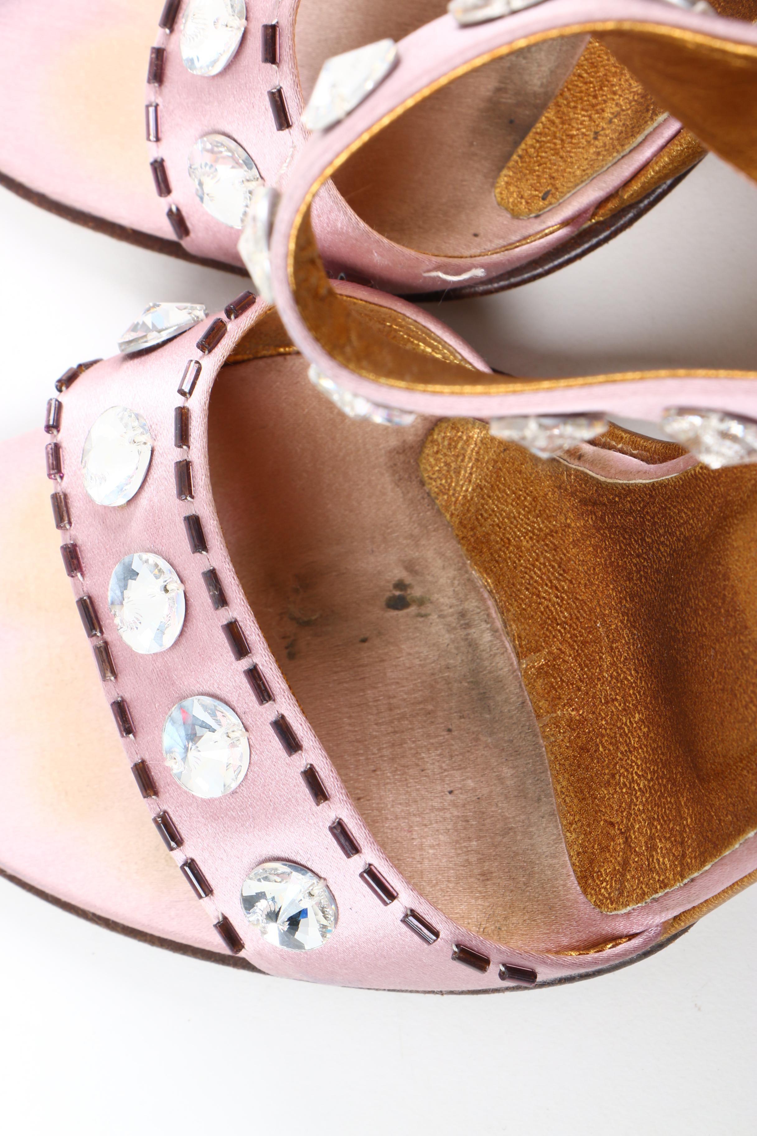 Prada Emellished Satin Heeled Sandals