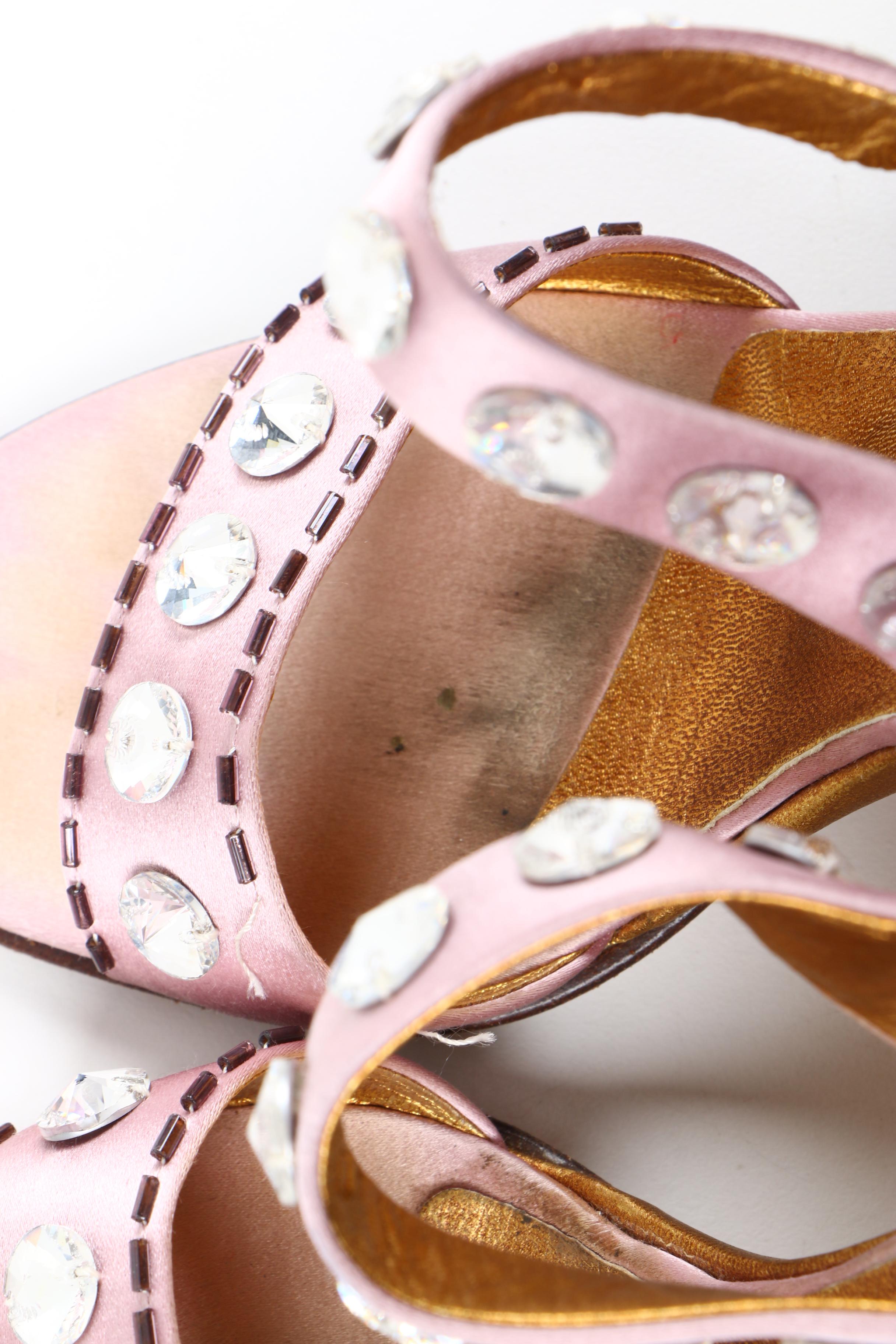 Prada Emellished Satin Heeled Sandals