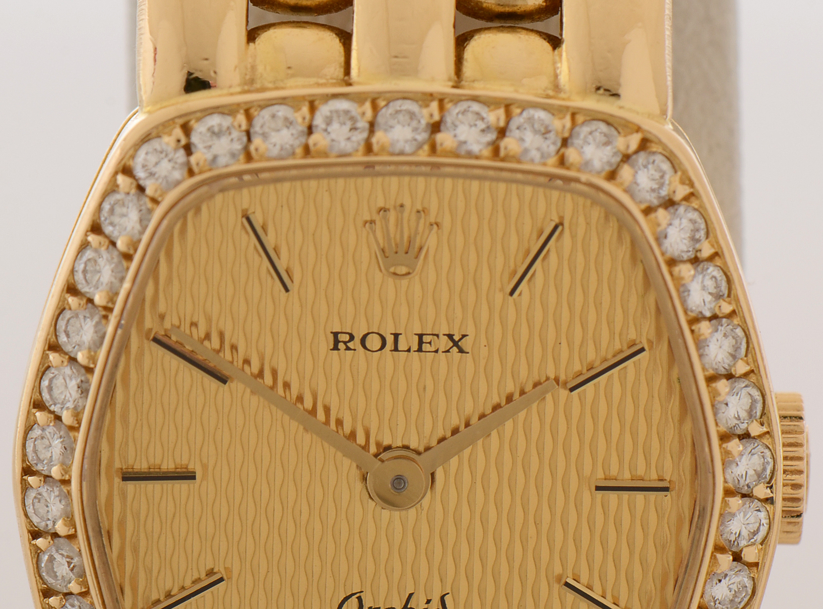 Rolex Orchid 18K Yellow Gold Diamond Bezel 21mm Watch