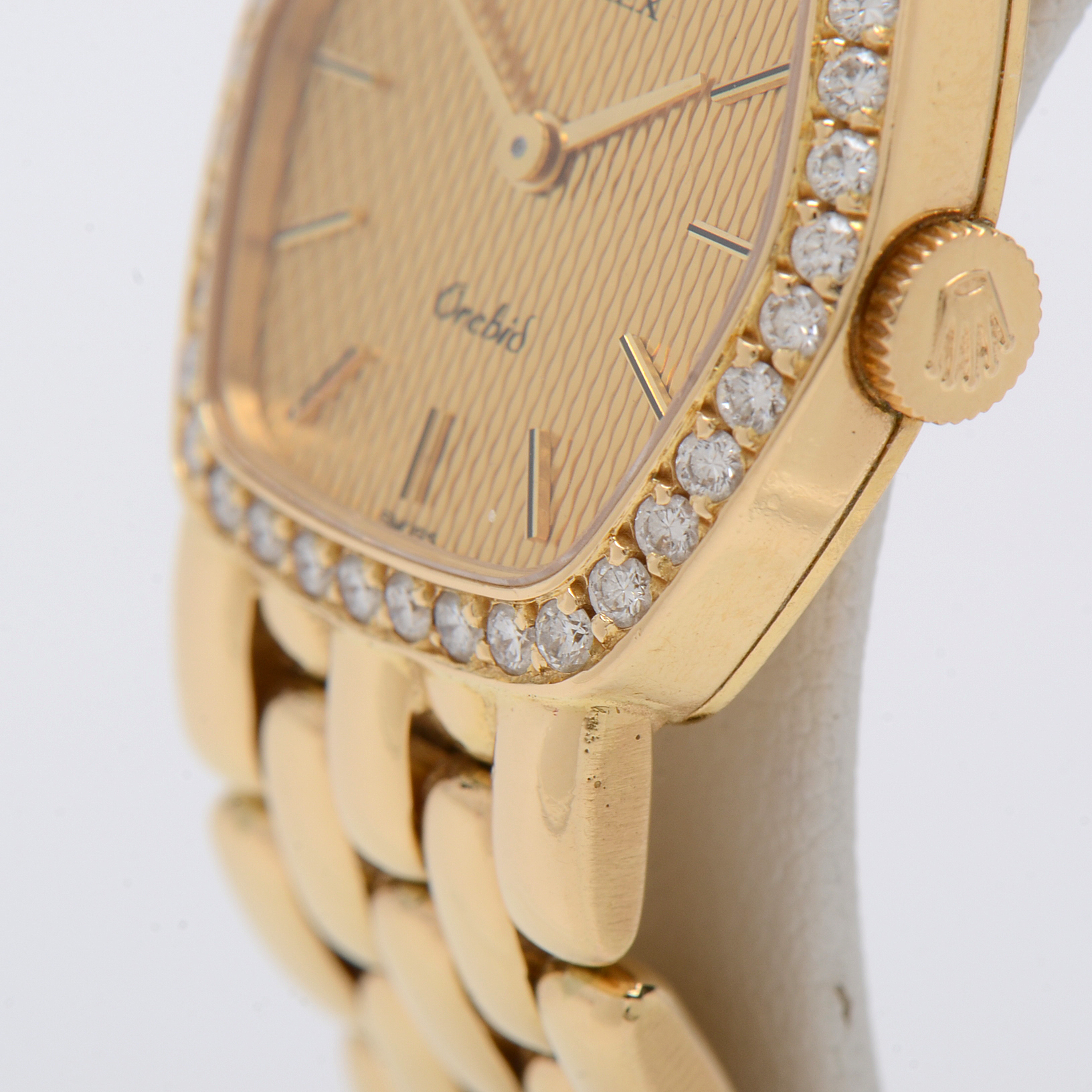 Rolex Orchid 18K Yellow Gold Diamond Bezel 21mm Watch