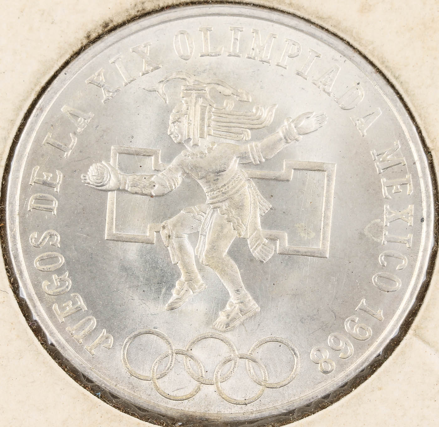 1968 Mexico 25 Peso Silver Coin Commemorating the 1968 Olympics