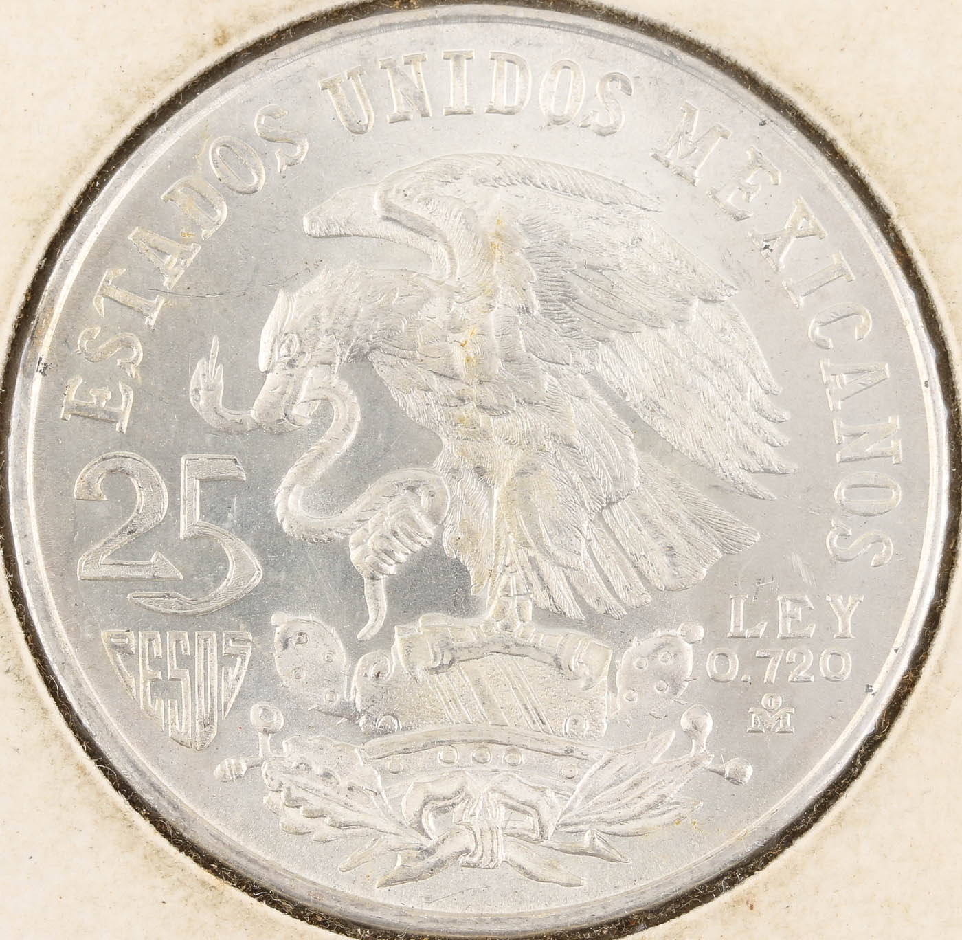 1968 Mexico 25 Peso Silver Coin Commemorating the 1968 Olympics