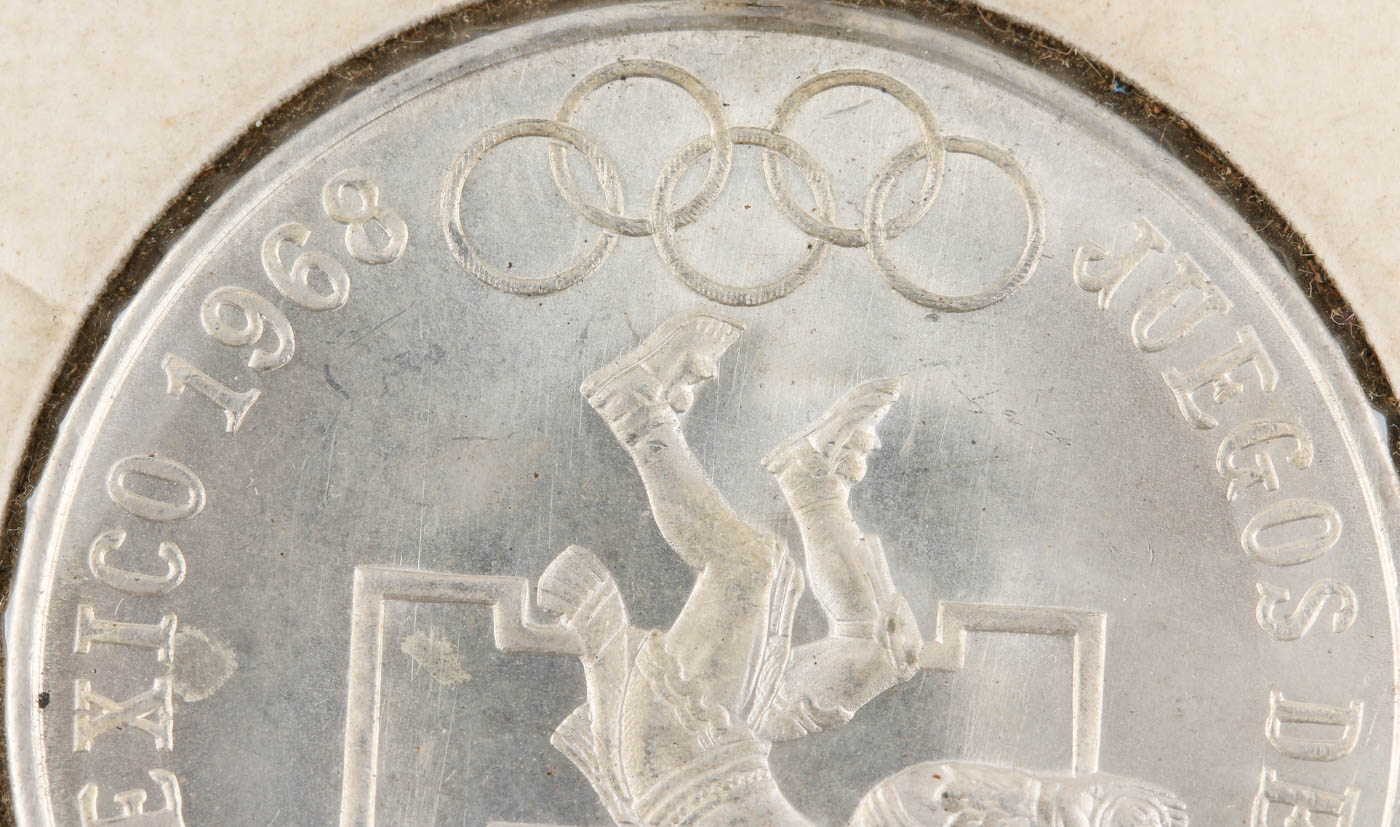 1968 Mexico 25 Peso Silver Coin Commemorating the 1968 Olympics