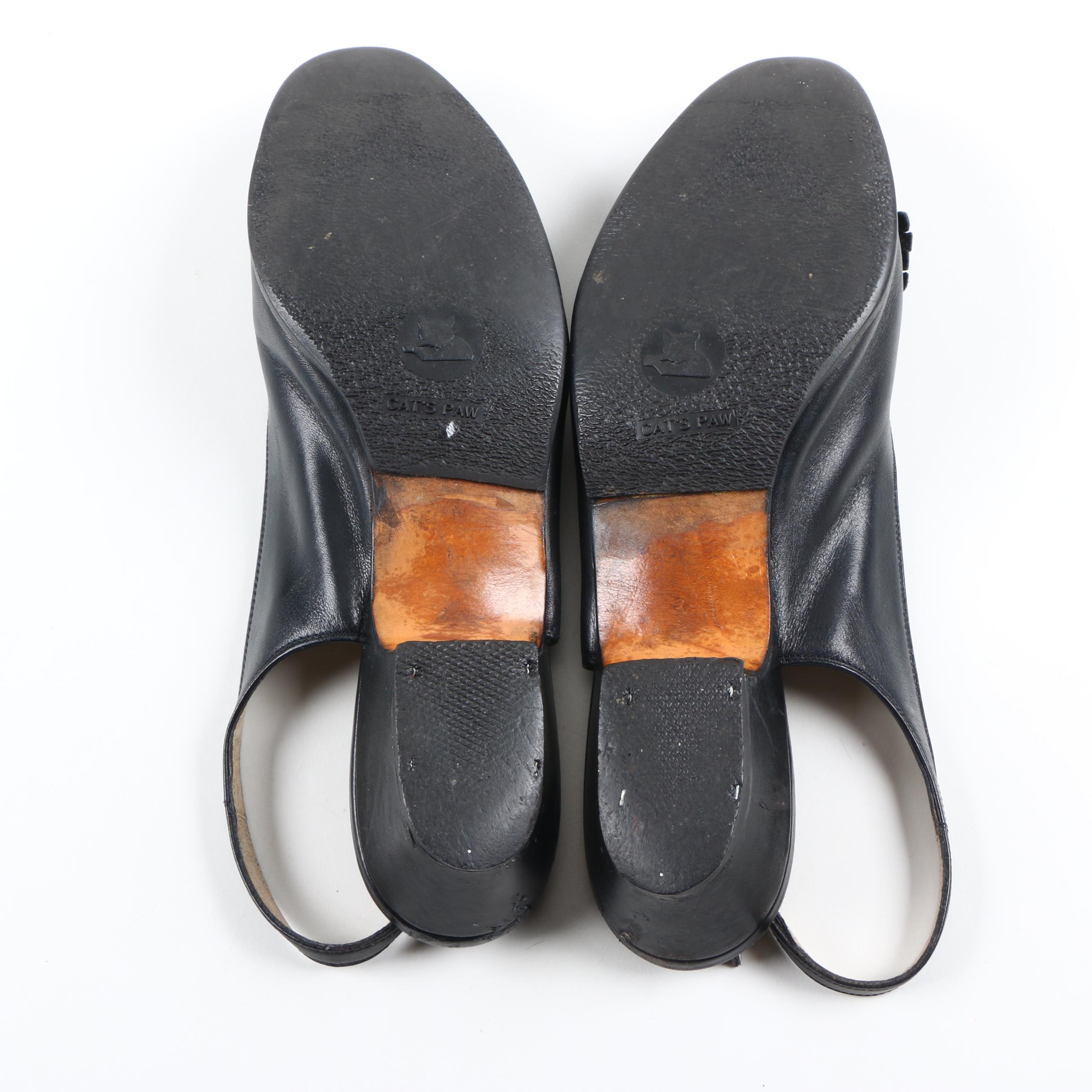 Salvatore Ferragamo Boutique Leather Peep Toe Slingbacks