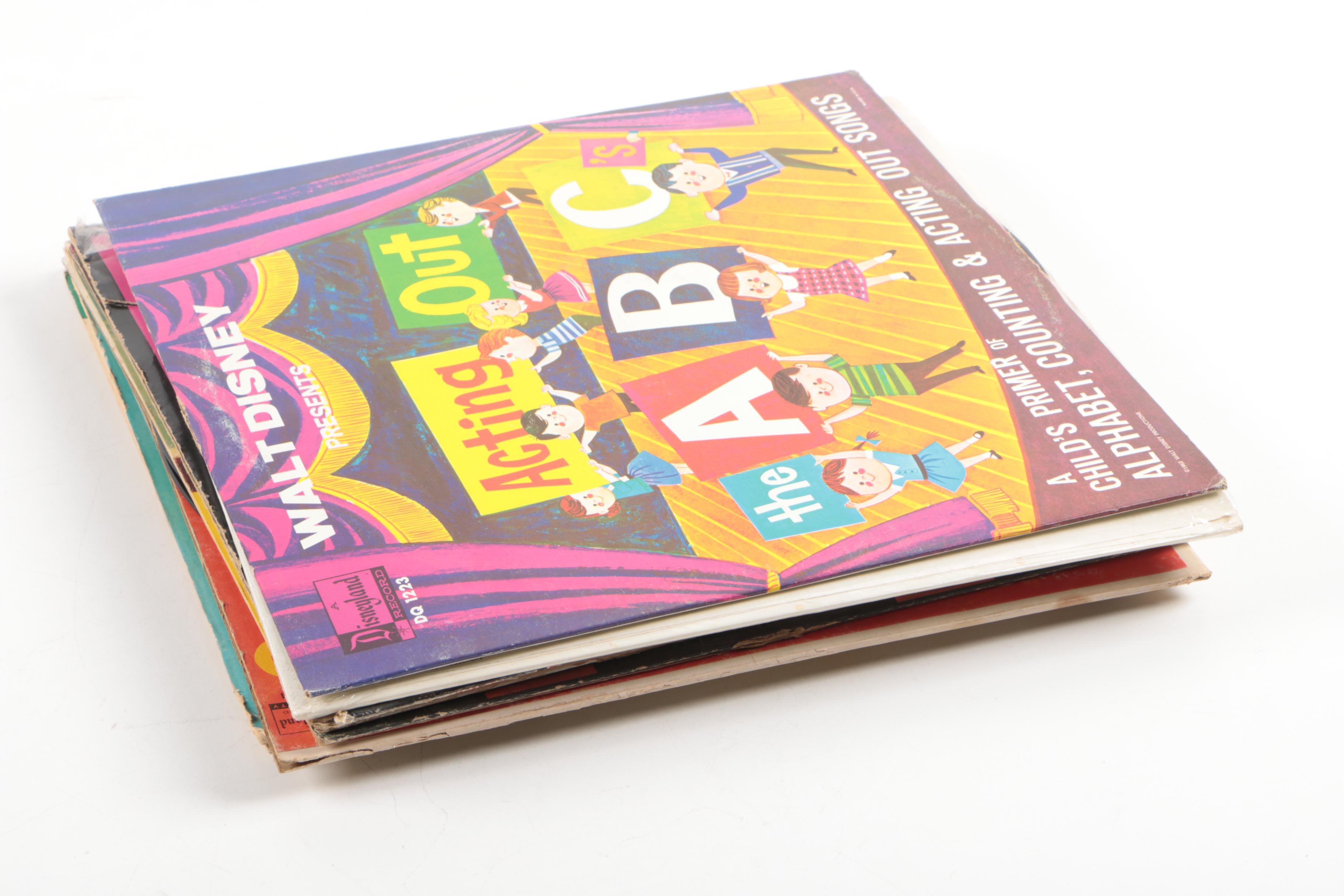 Collection of Vintage Walt Disney Children's Records