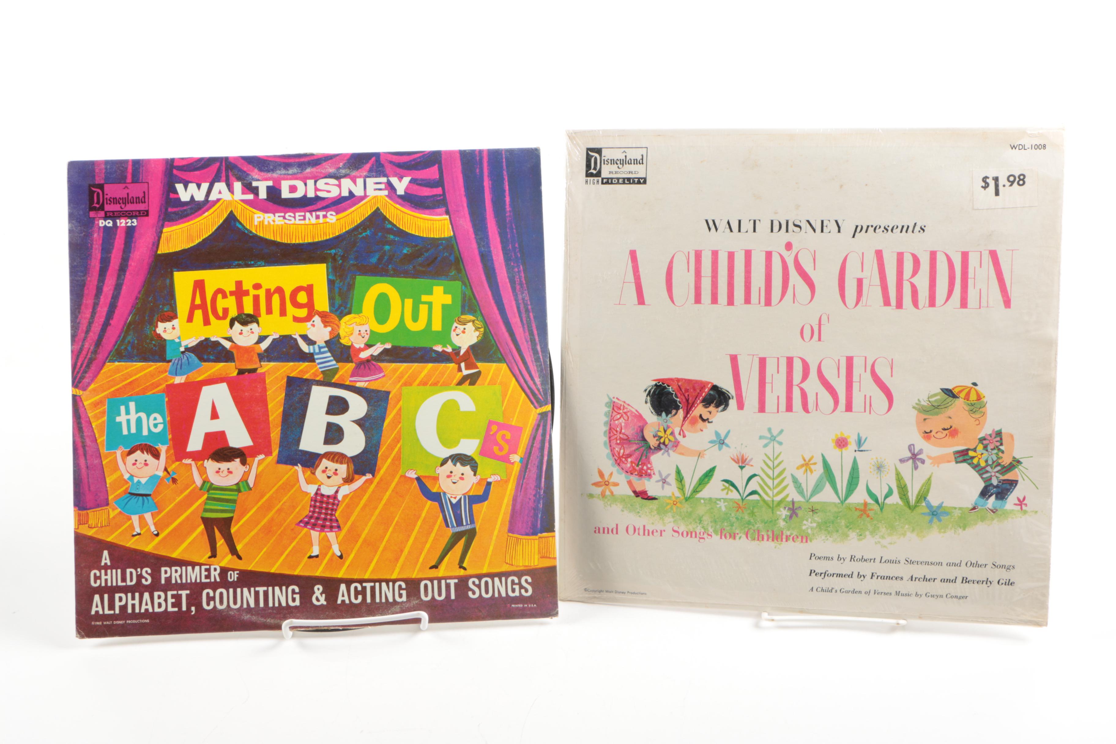 Collection of Vintage Walt Disney Children's Records