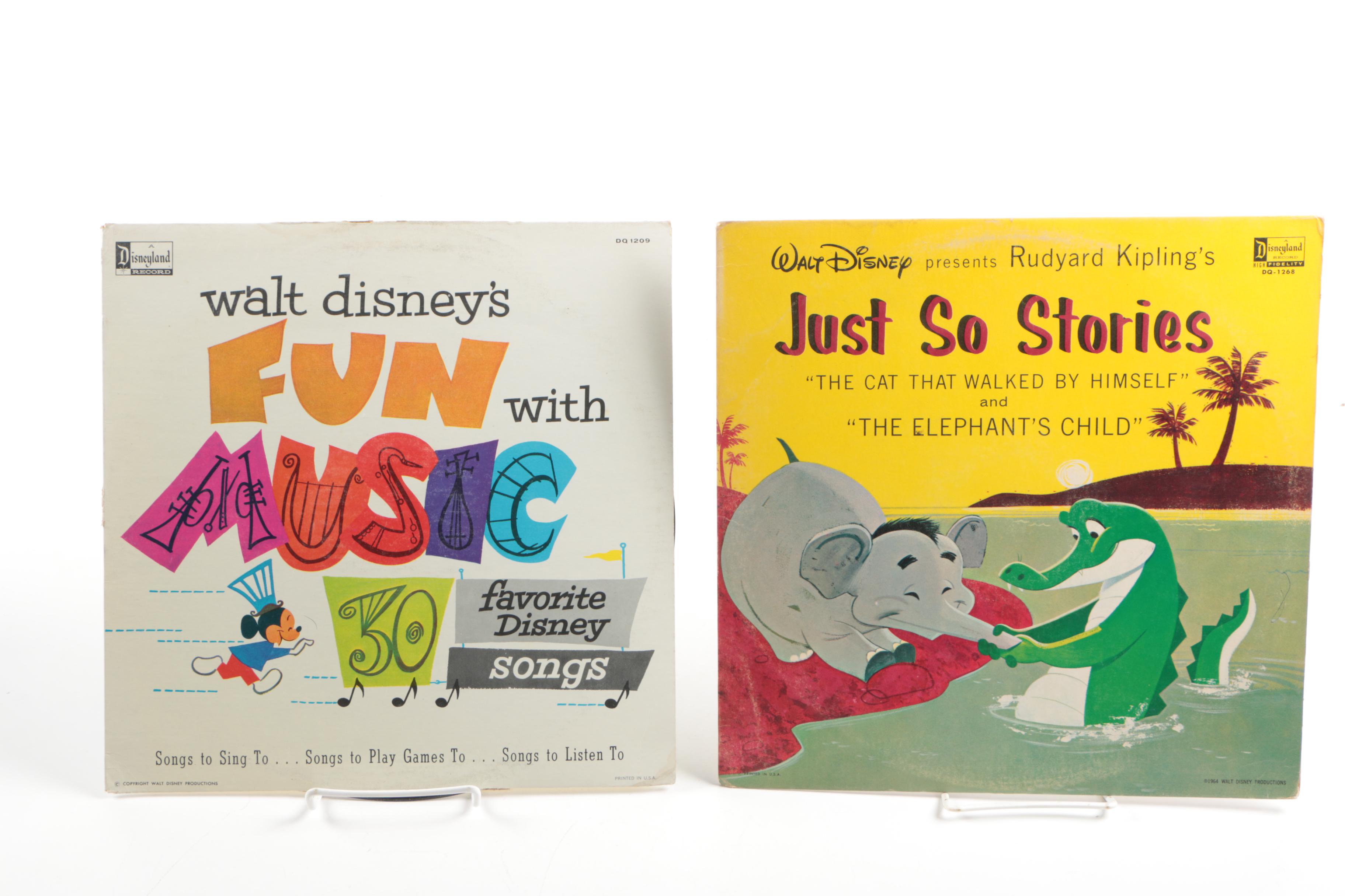 Collection of Vintage Walt Disney Children's Records