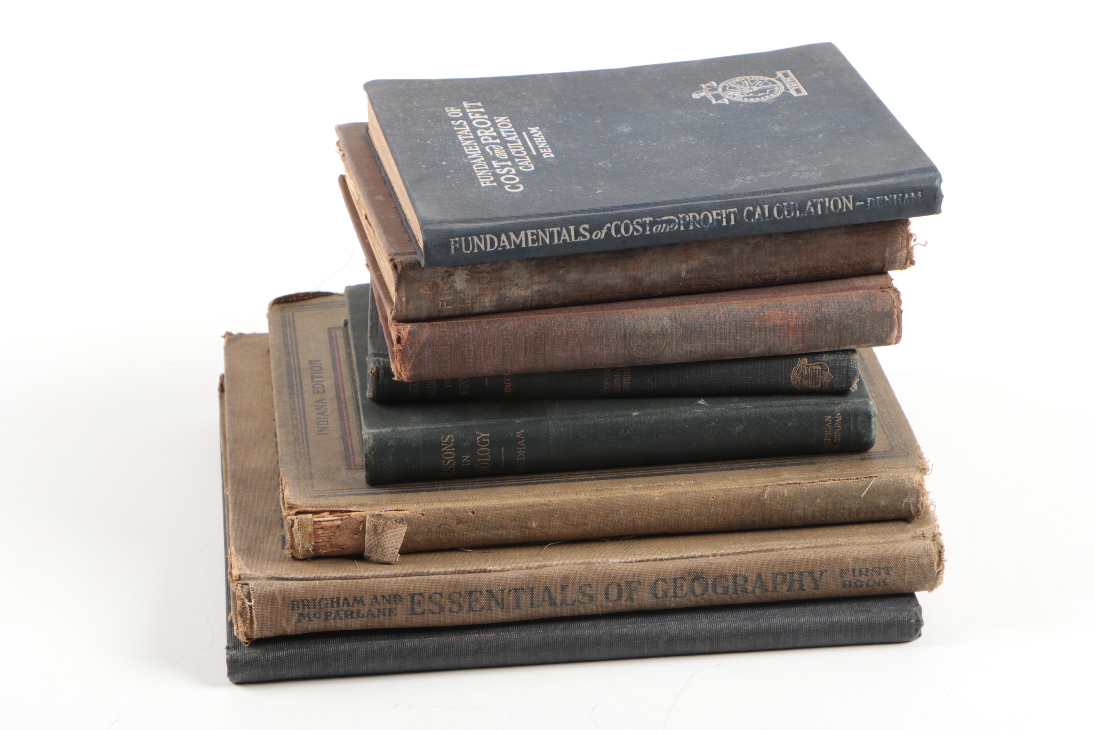 Vintage and Antique Textbooks Including 1909 "Modern Illustrative Bookkeeping"