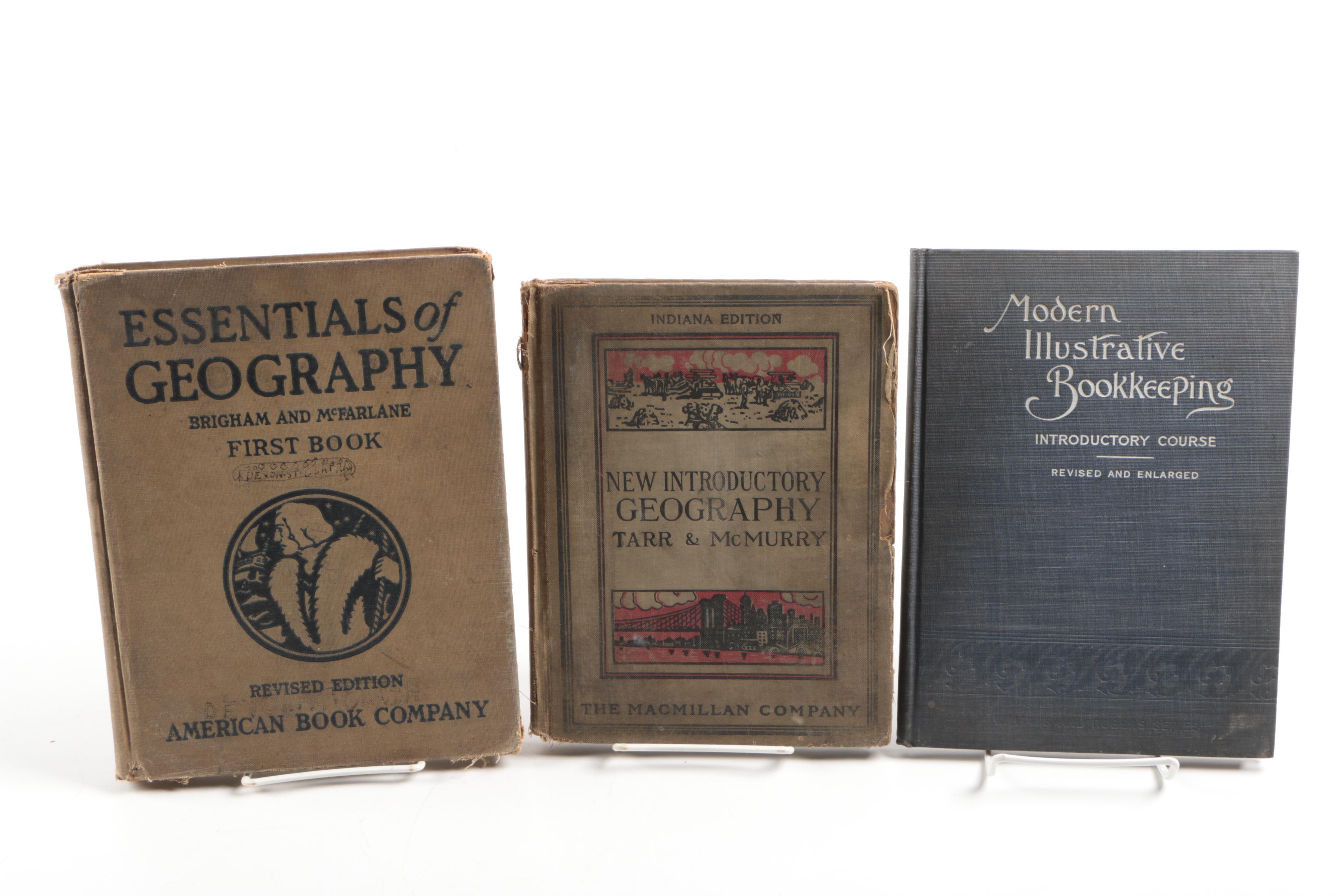Vintage and Antique Textbooks Including 1909 "Modern Illustrative Bookkeeping"