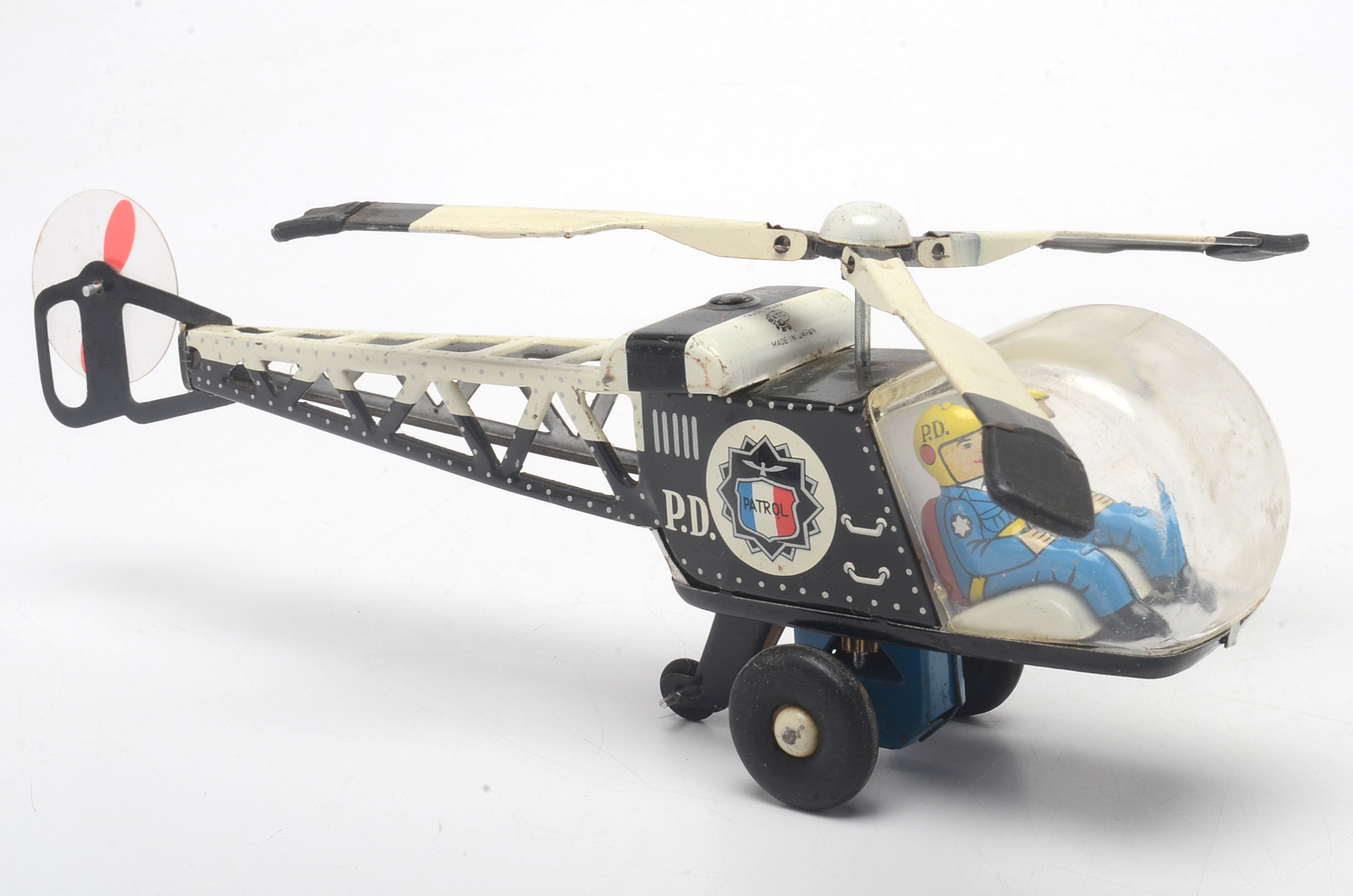 1960s Police Patrol Friction Helicopter and 1978 Twiggy Robot