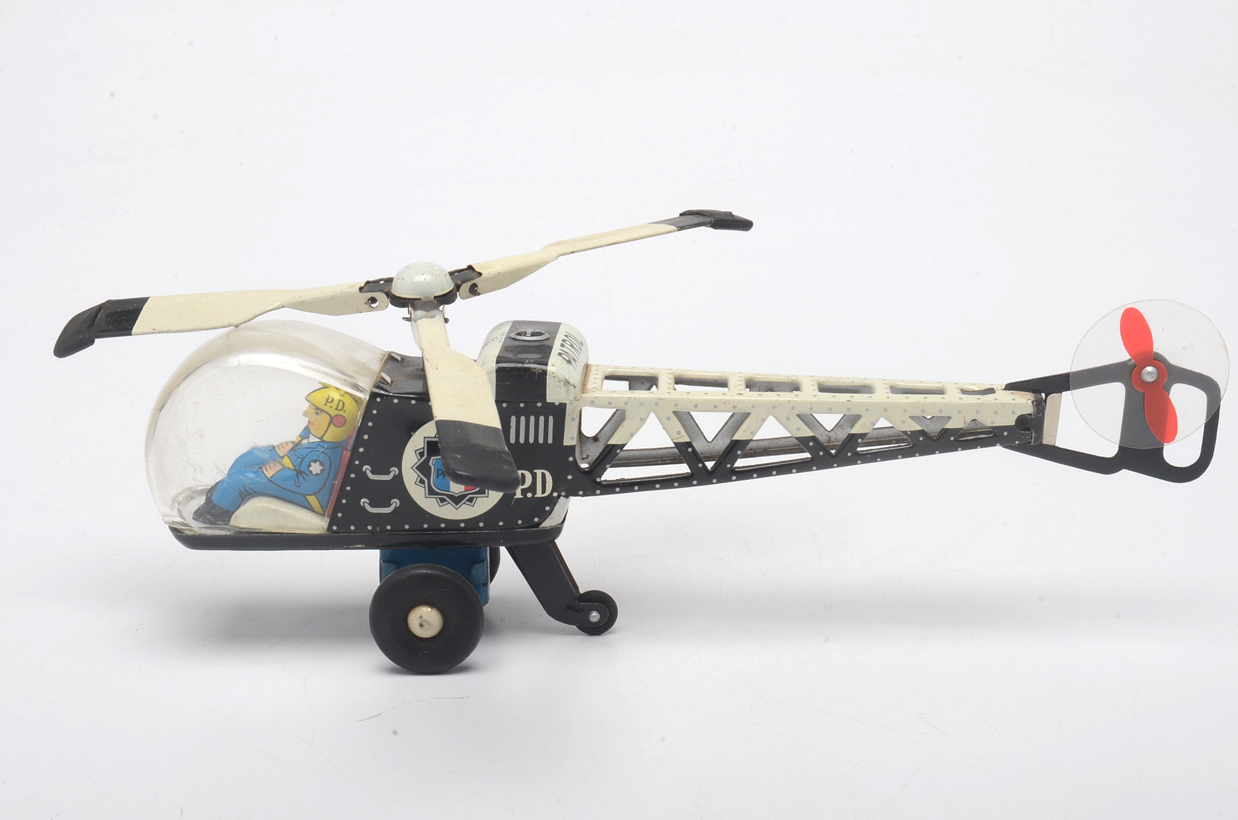 1960s Police Patrol Friction Helicopter and 1978 Twiggy Robot