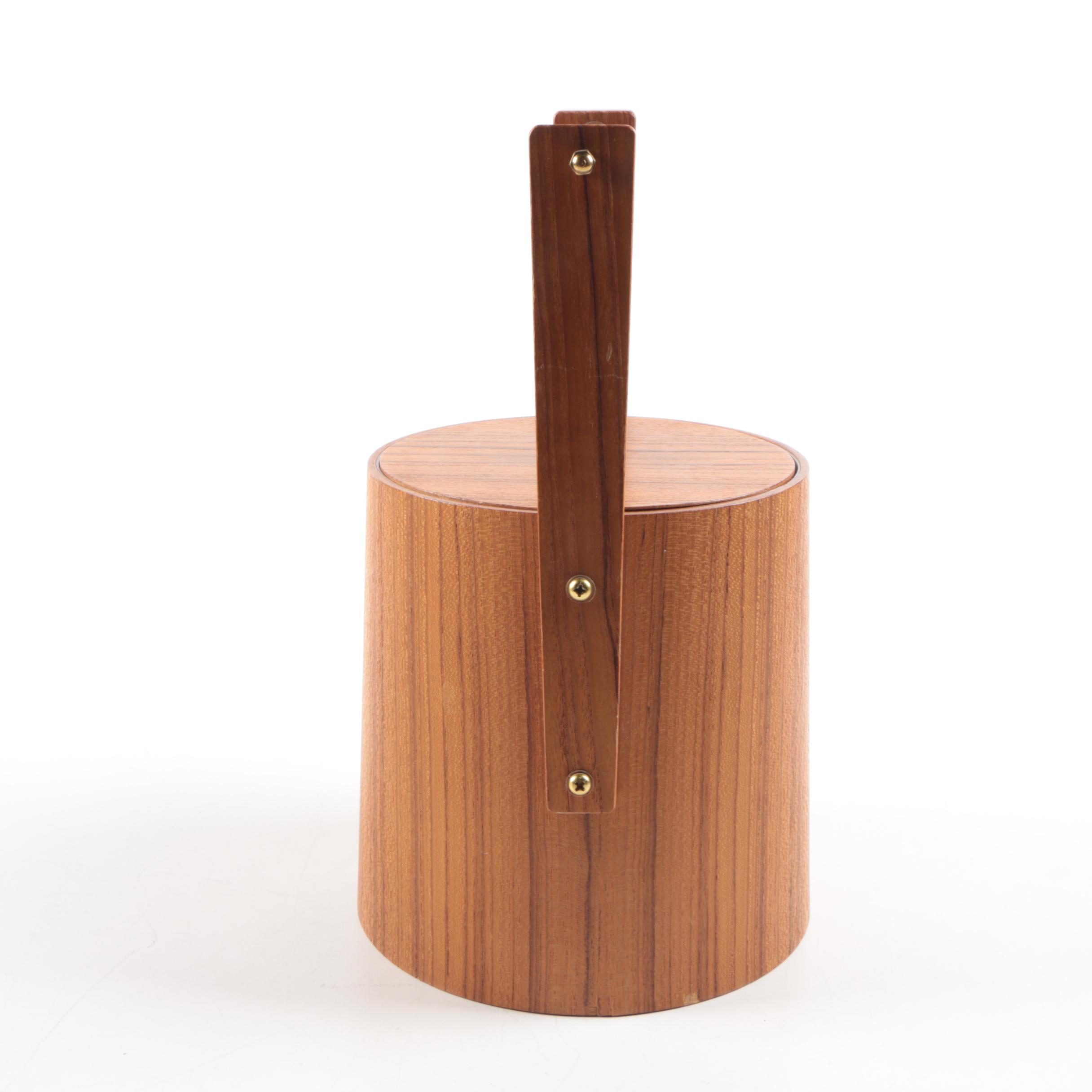 Mid Century Modern Wood Ice Bucket