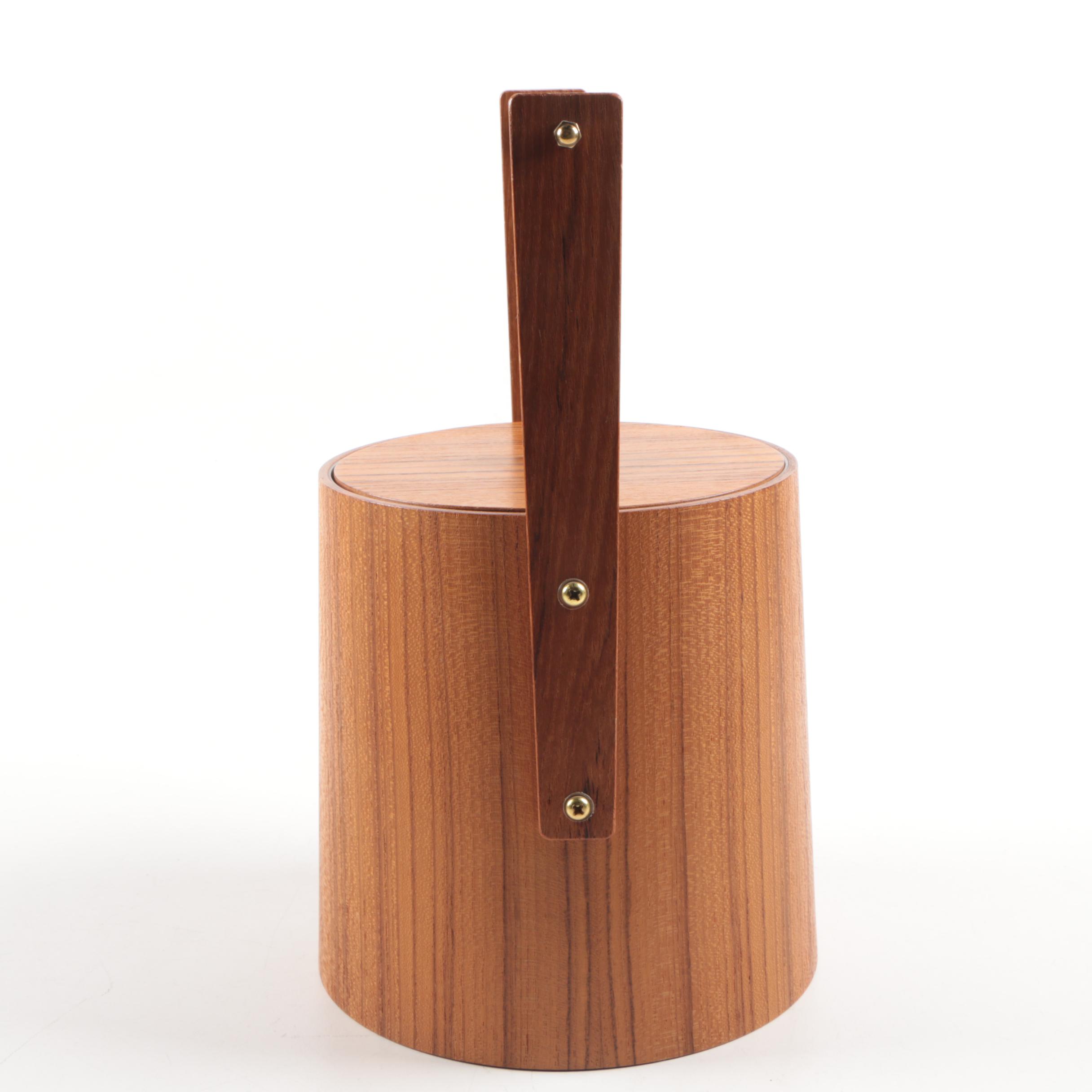 Mid Century Modern Wood Ice Bucket