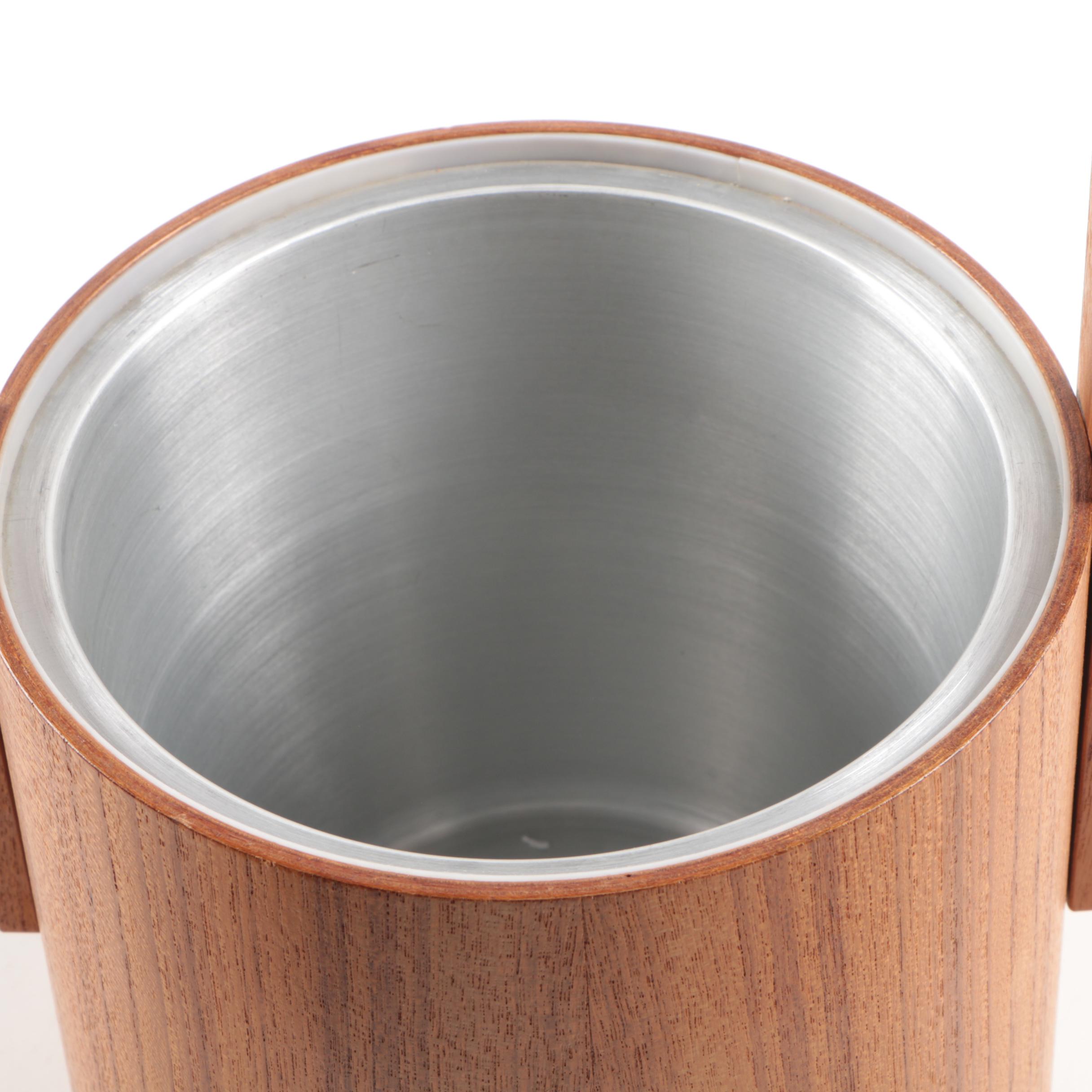 Mid Century Modern Wood Ice Bucket