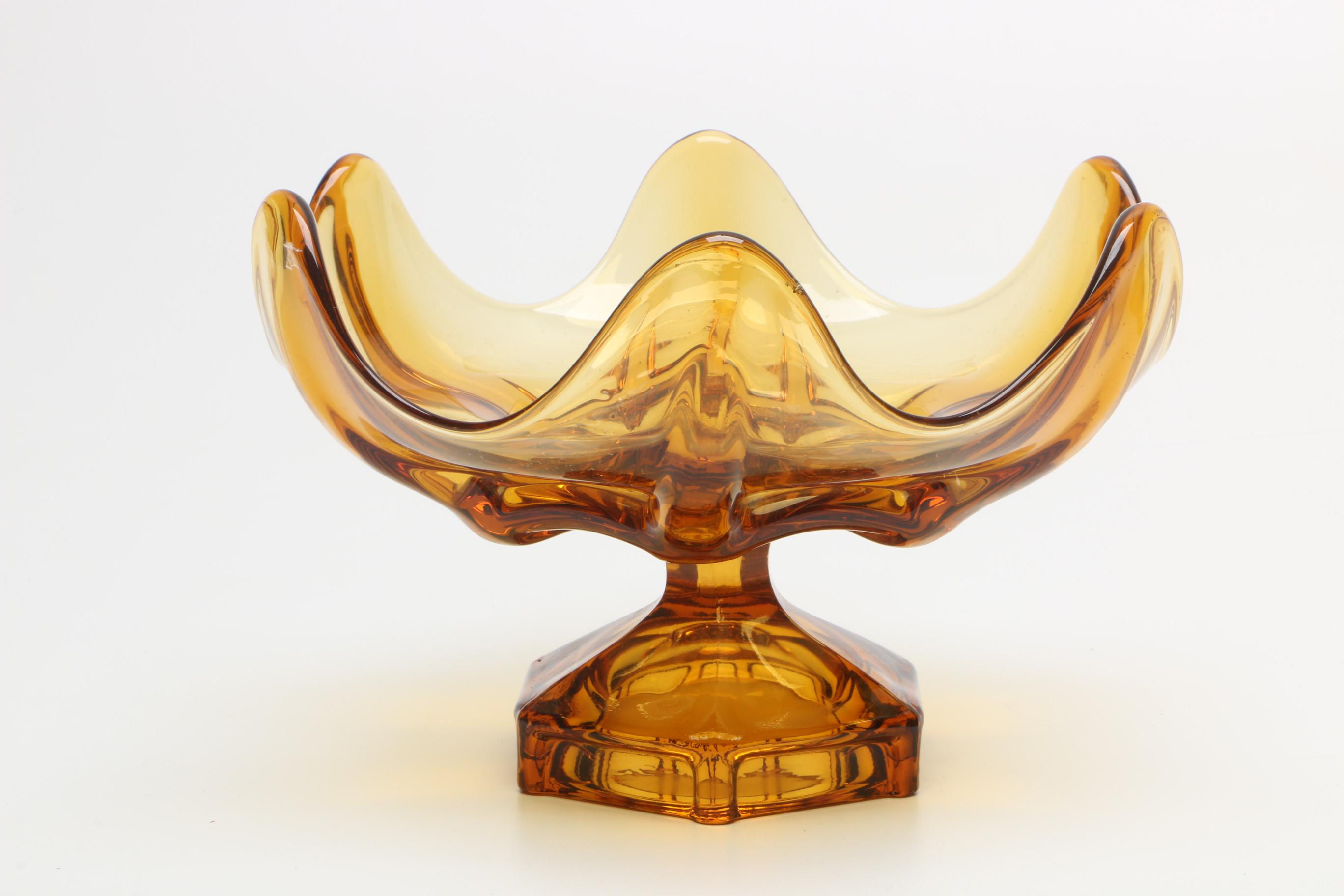 Three Vintage Amber Glassware