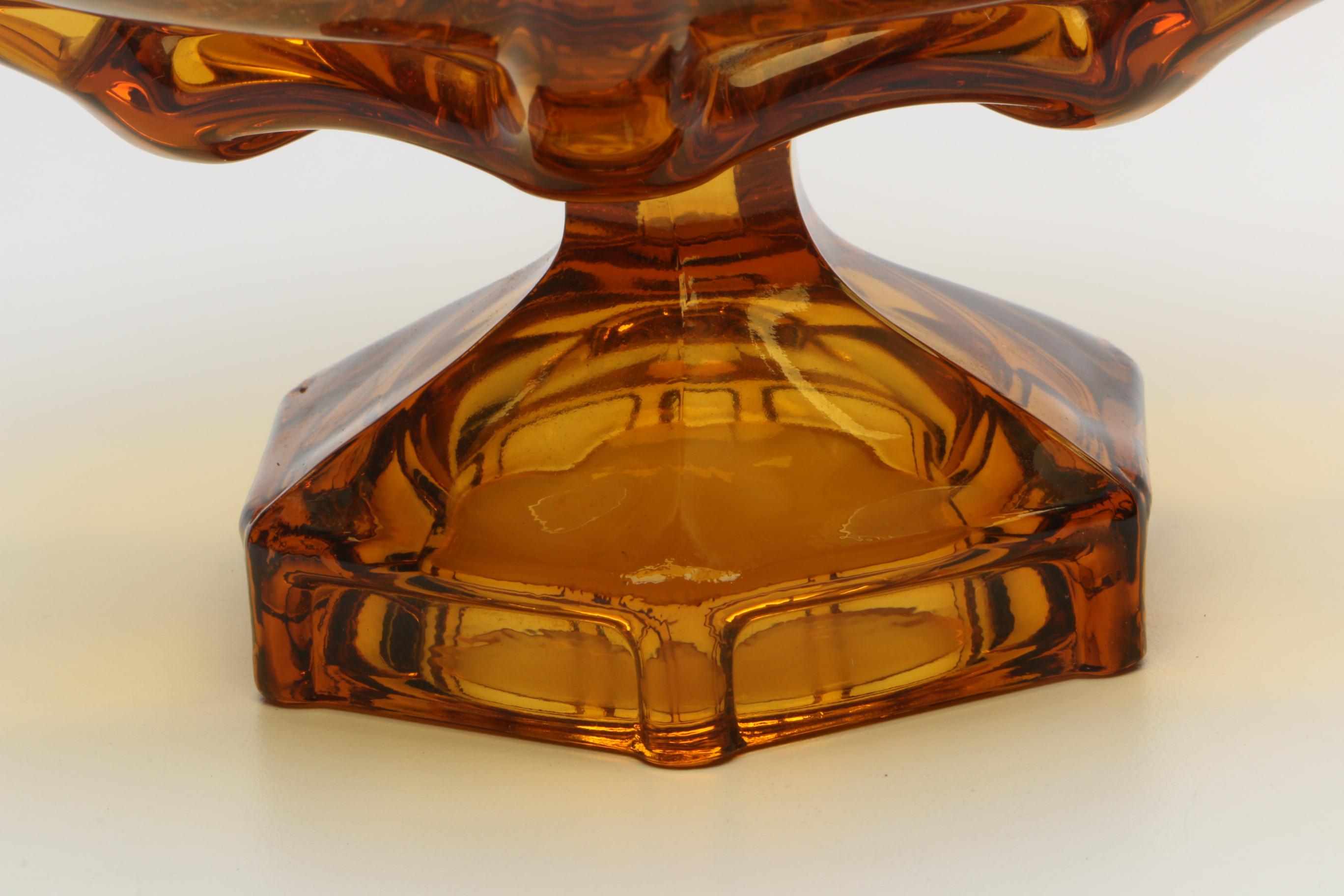 Three Vintage Amber Glassware