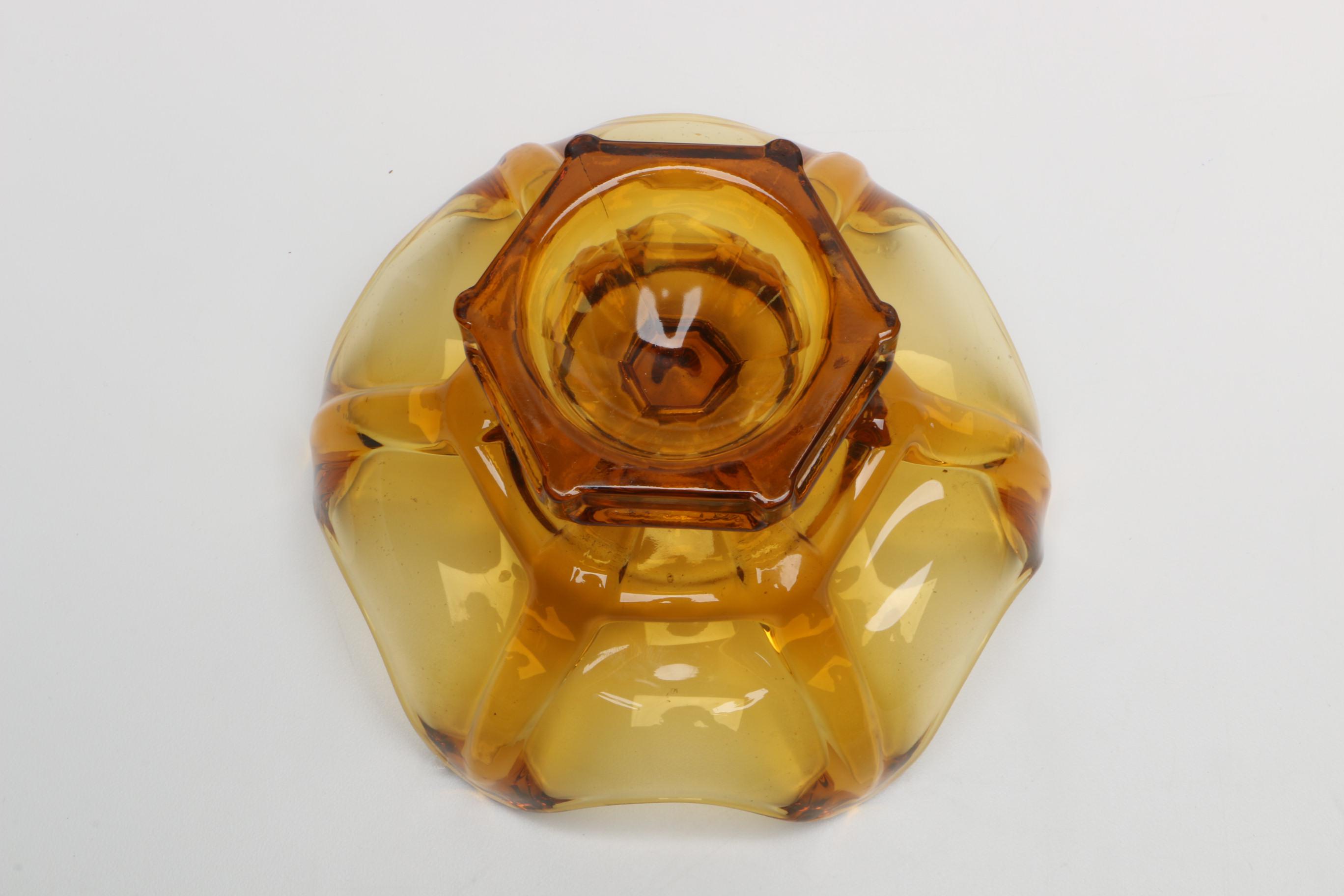 Three Vintage Amber Glassware