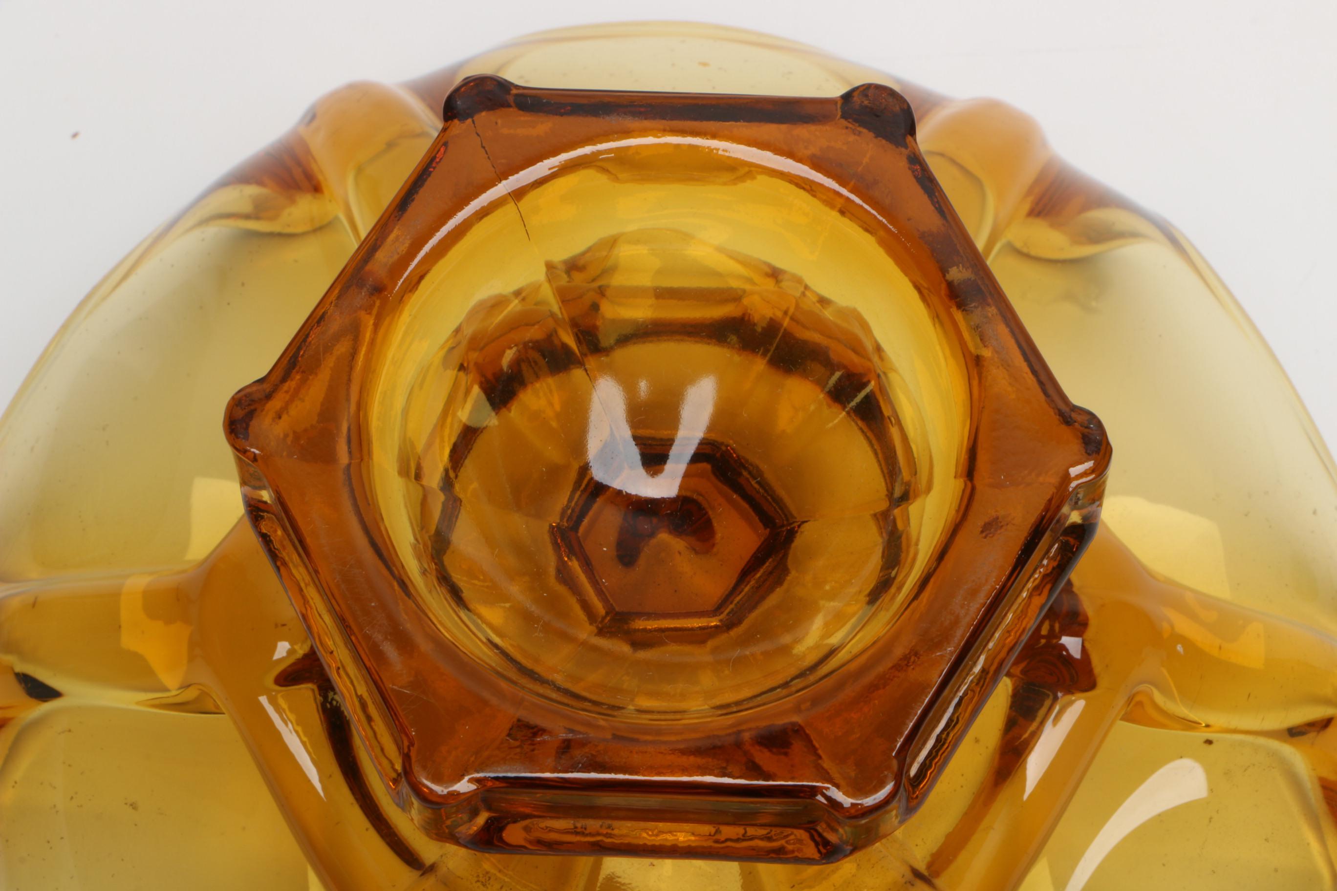 Three Vintage Amber Glassware