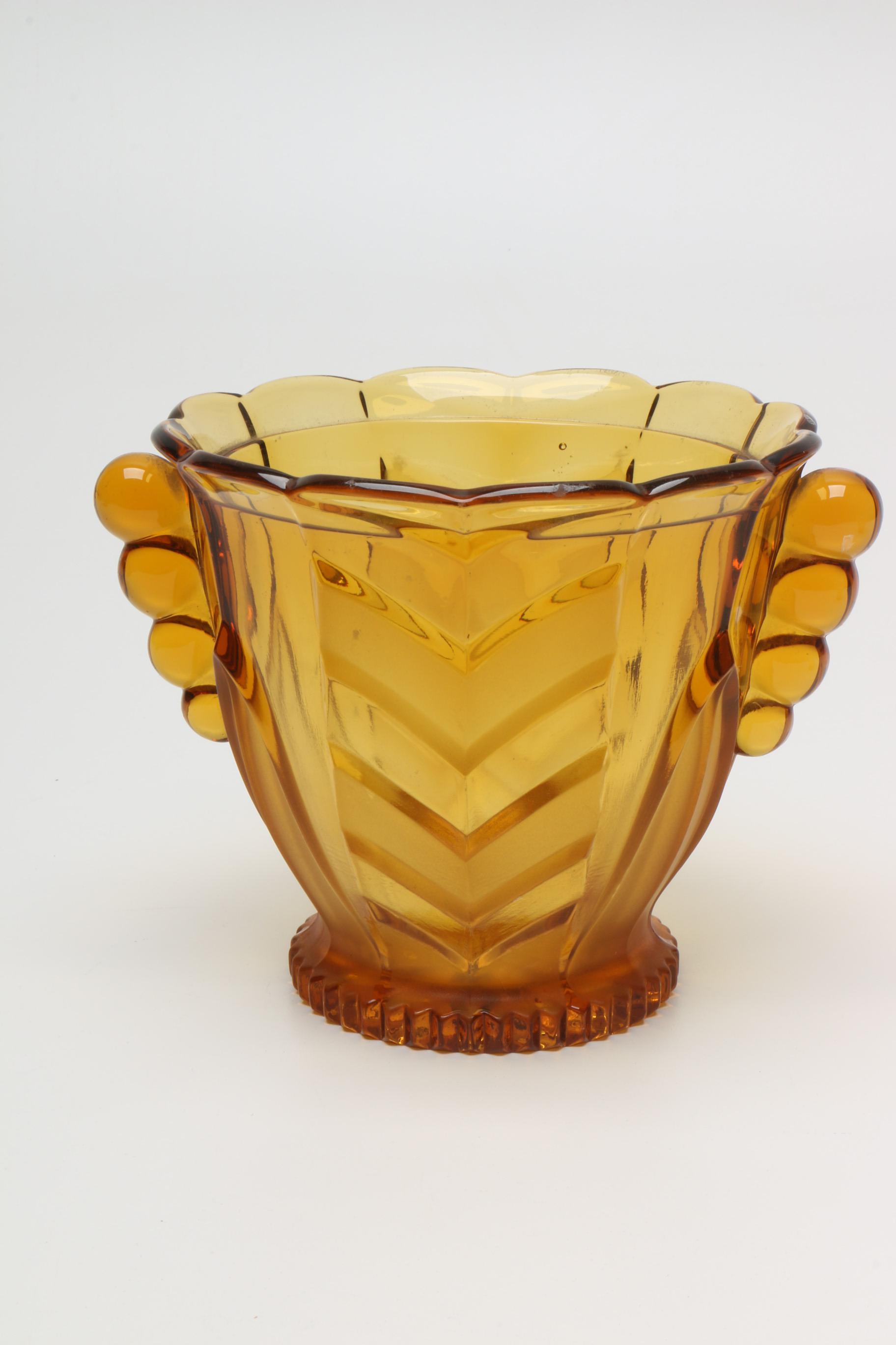 Three Vintage Amber Glassware