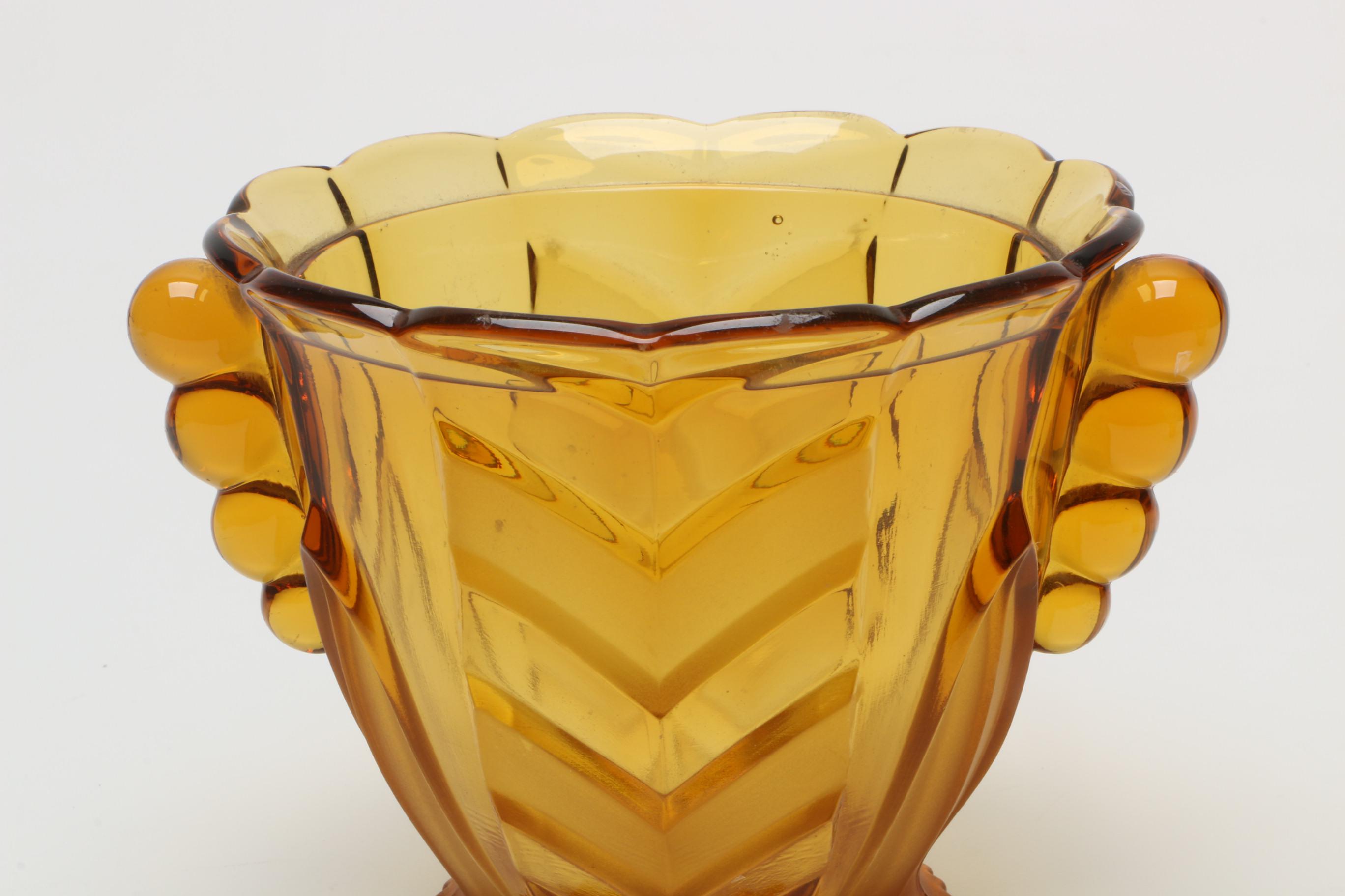 Three Vintage Amber Glassware