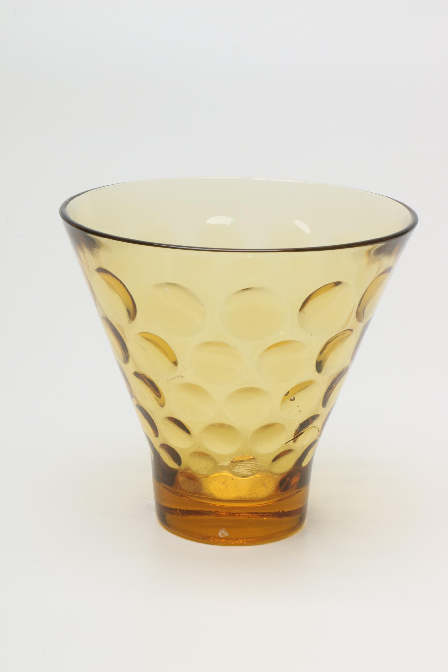 Three Vintage Amber Glassware