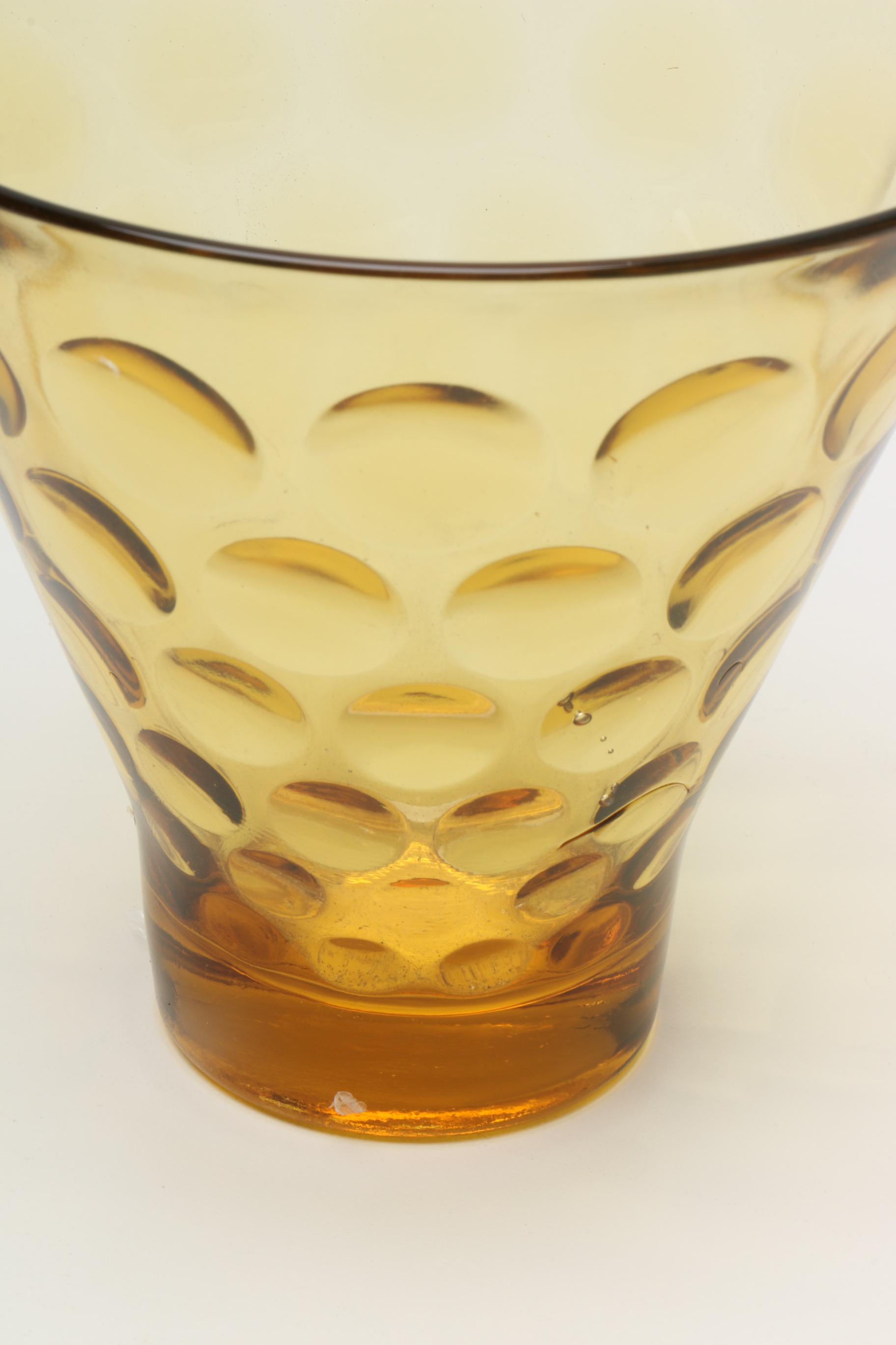 Three Vintage Amber Glassware