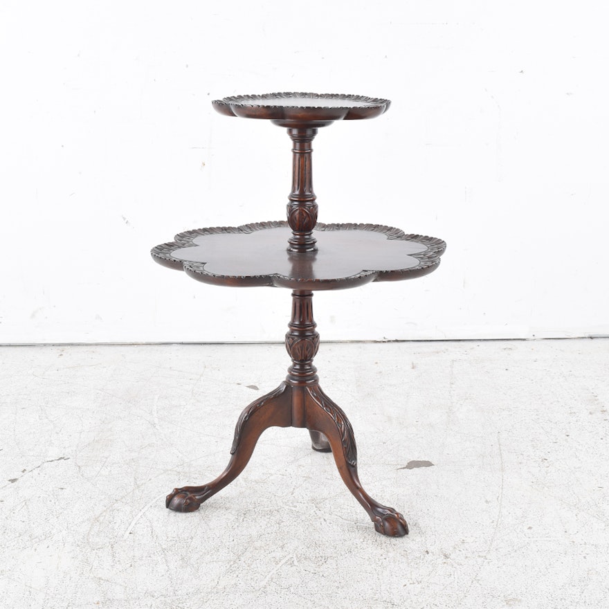 Chippendale Style Mahogany Dumbwaiter Table