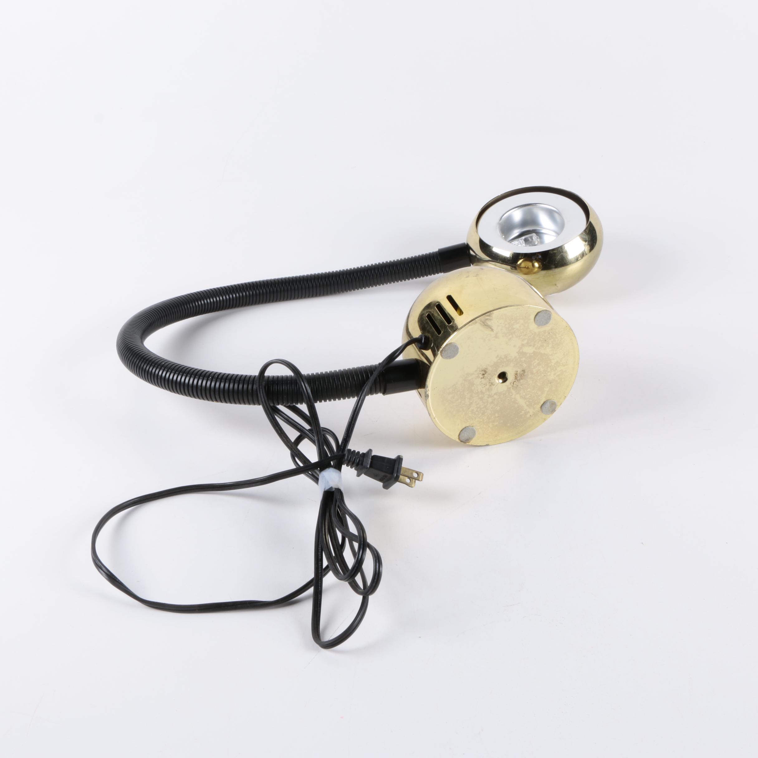 Vintage Mid Century Modern Brass Flex Arm Desk Lamp