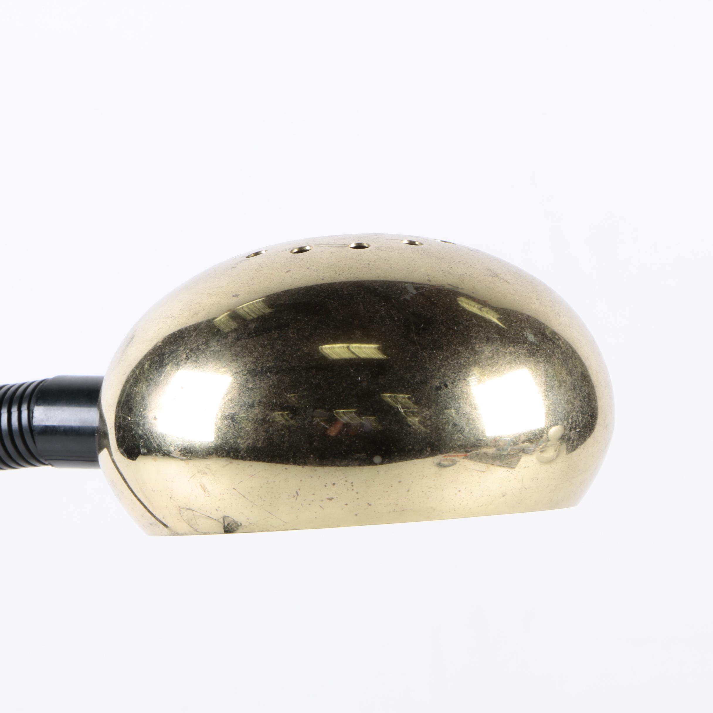 Vintage Mid Century Modern Brass Flex Arm Desk Lamp