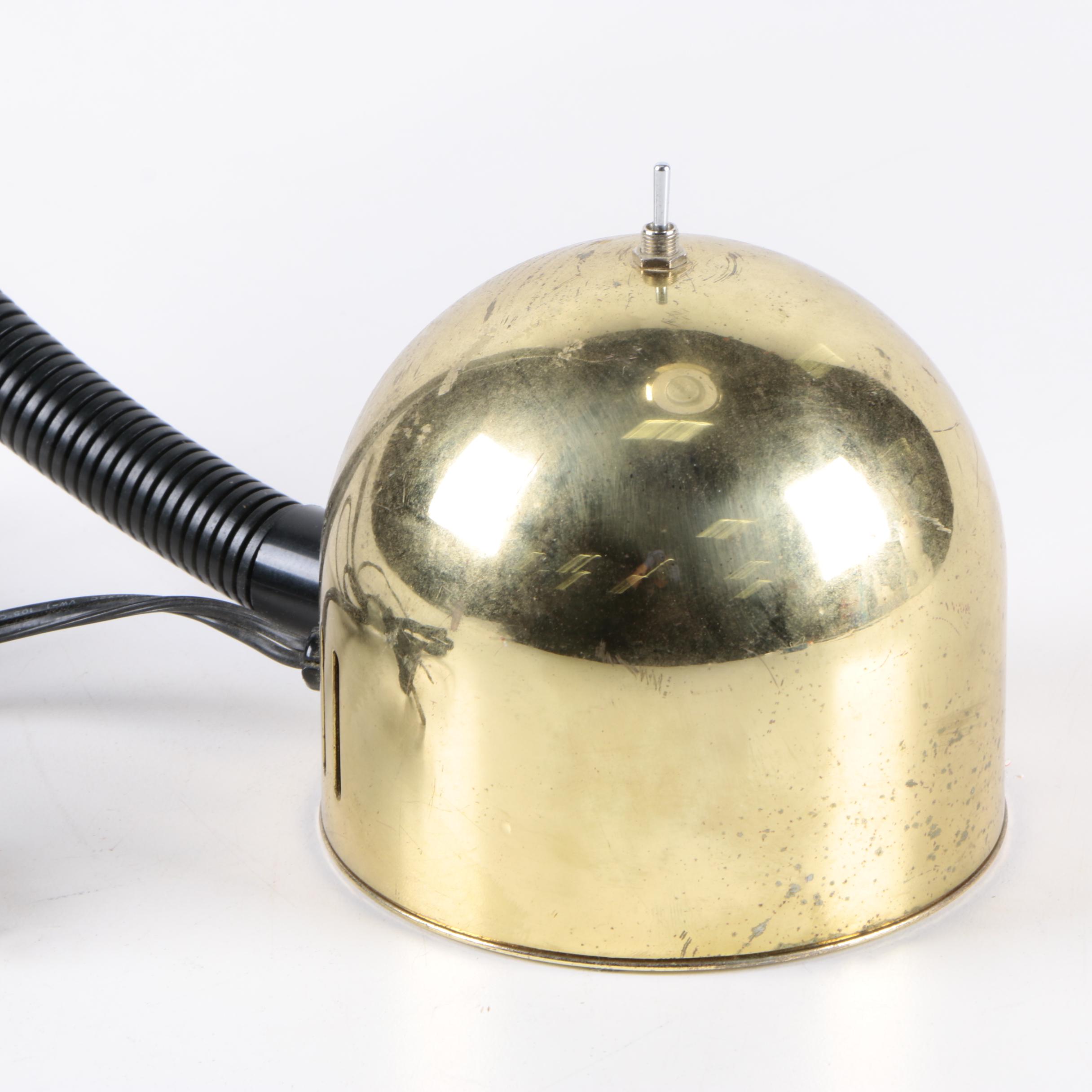 Vintage Mid Century Modern Brass Flex Arm Desk Lamp
