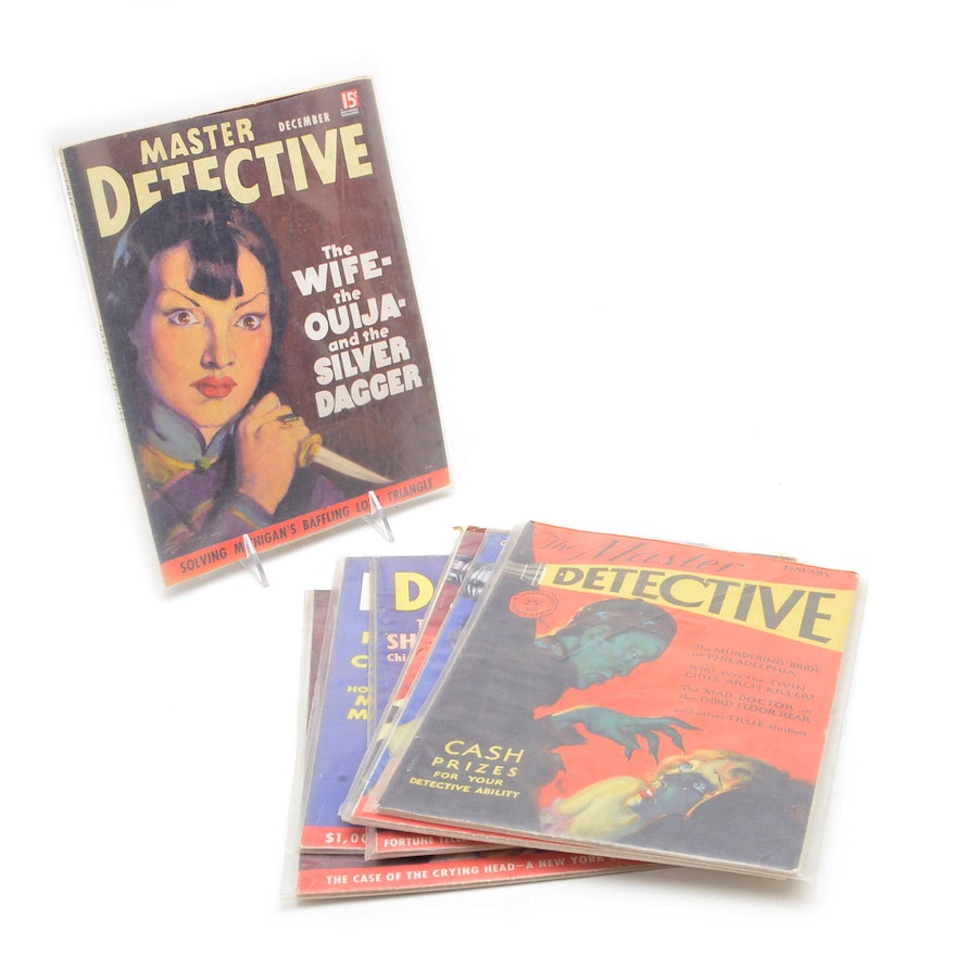 Seven 1930s "Master Detective" Magazines