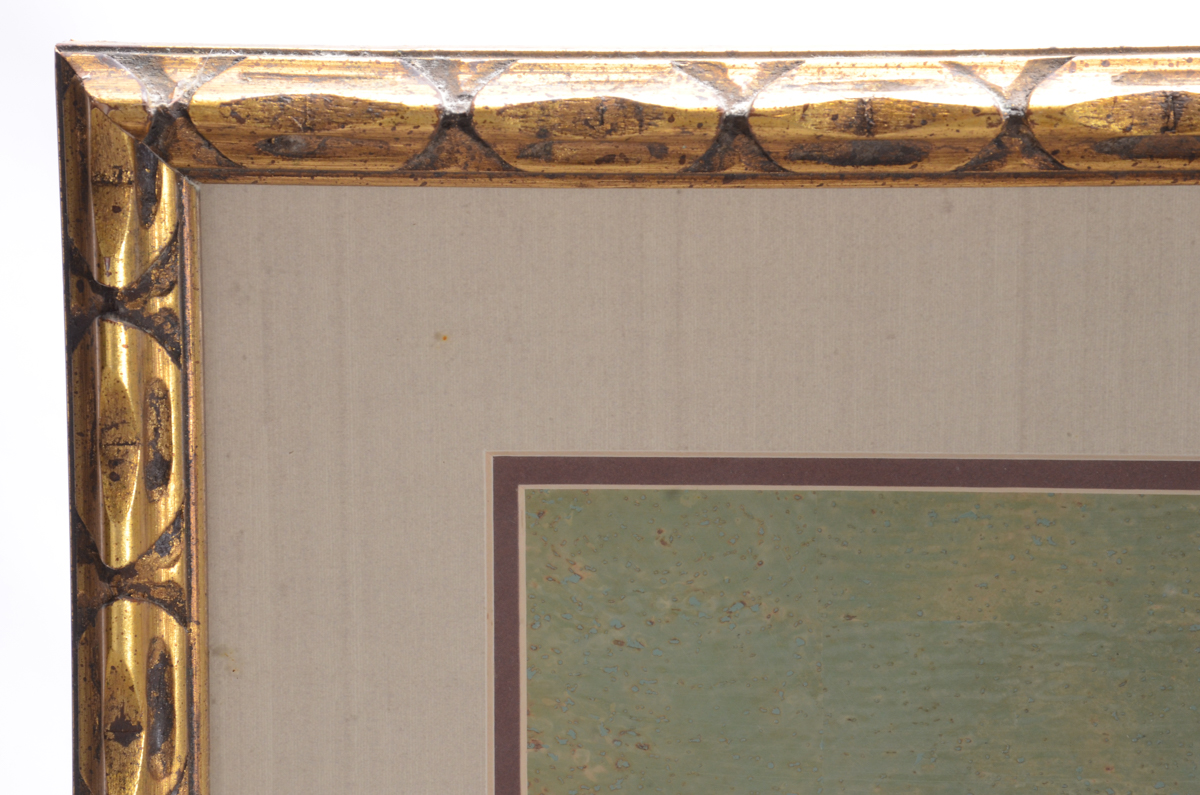 Asian Gouache and Watercolor Painting on Cork Paper of an Owl