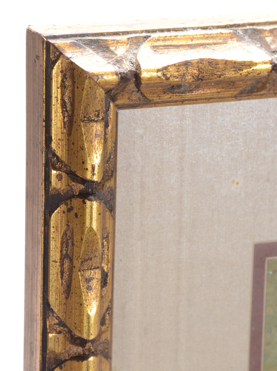 Asian Gouache and Watercolor Painting on Cork Paper of an Owl