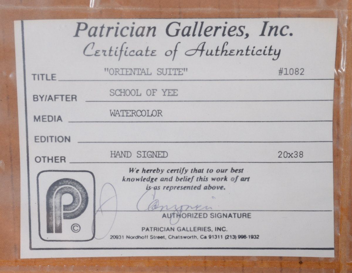 Asian Gouache and Watercolor Painting on Cork Paper of an Owl