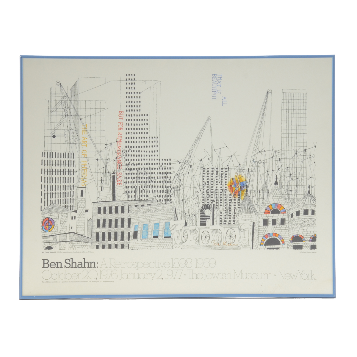 1965 Exhibition Poster from "Ben Shahn: A Retrospective 1889-1969"