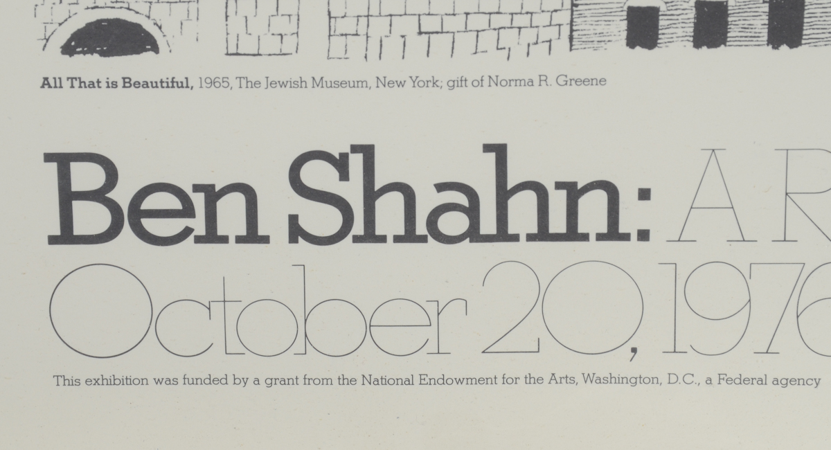 1965 Exhibition Poster from "Ben Shahn: A Retrospective 1889-1969"