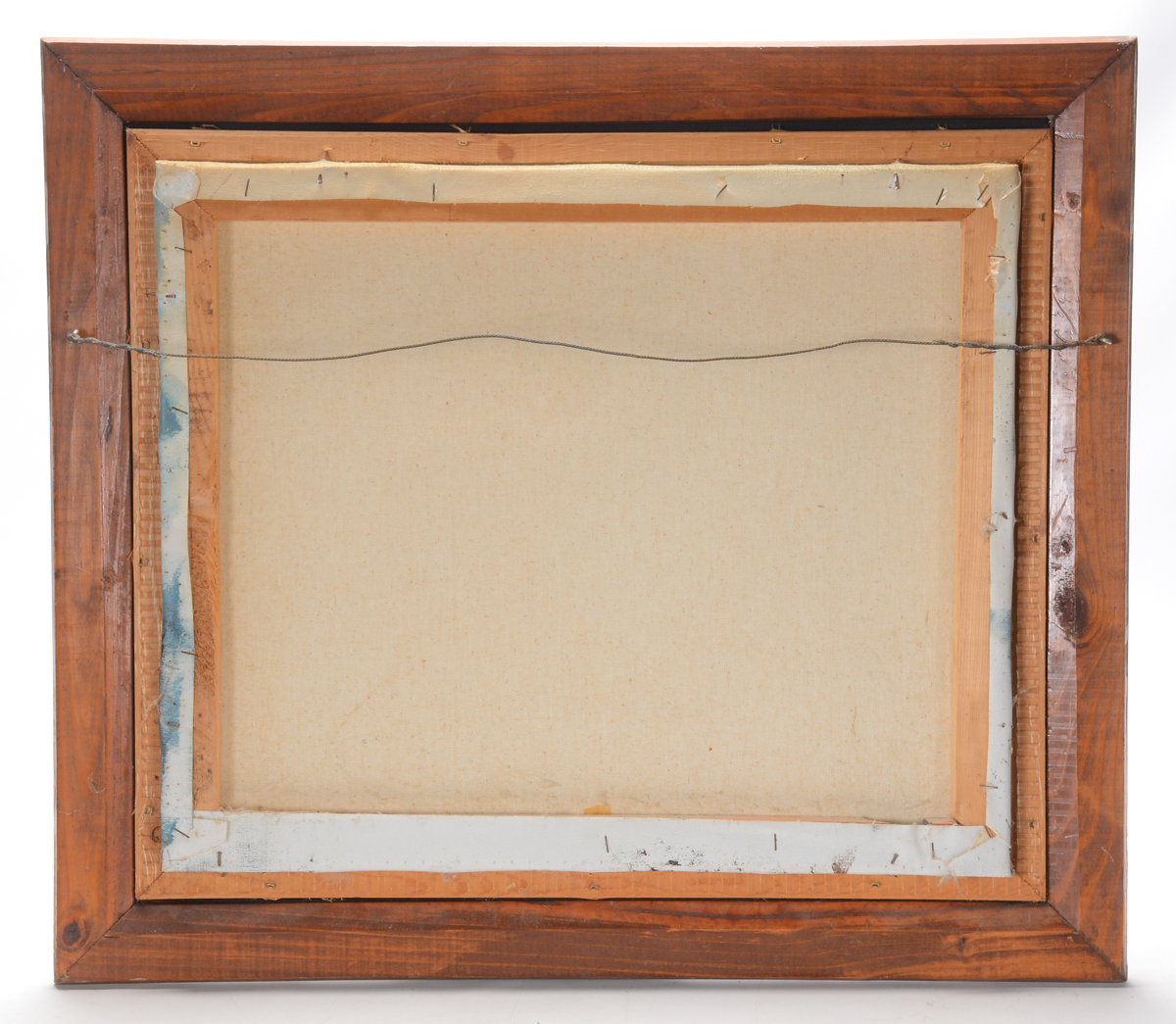 R. Lindstrom Oil Painting on Canvas of Moored Ships at Night