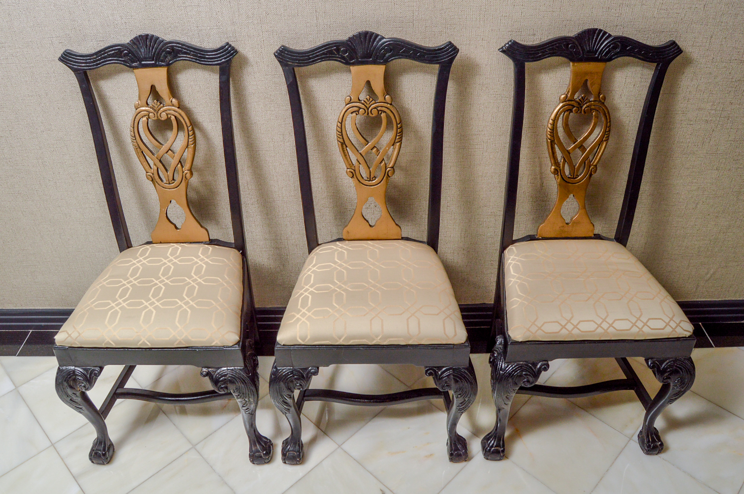 Set of Chippendale Style Dining Chairs by Andre Originals