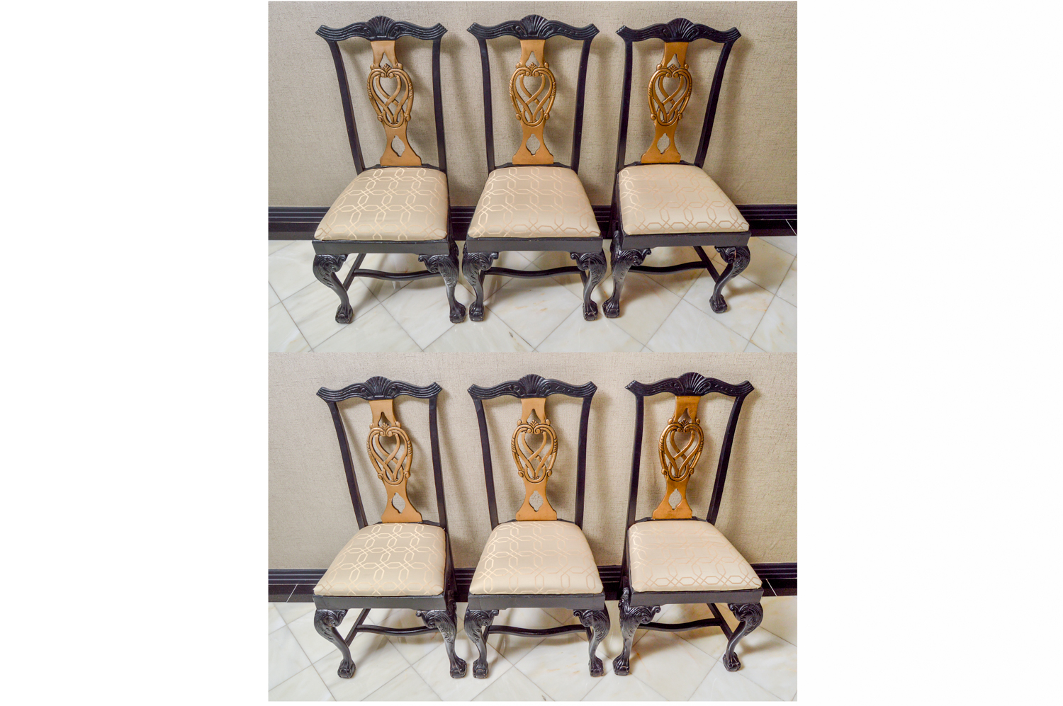 Set of Chippendale Style Dining Chairs by Andre Originals
