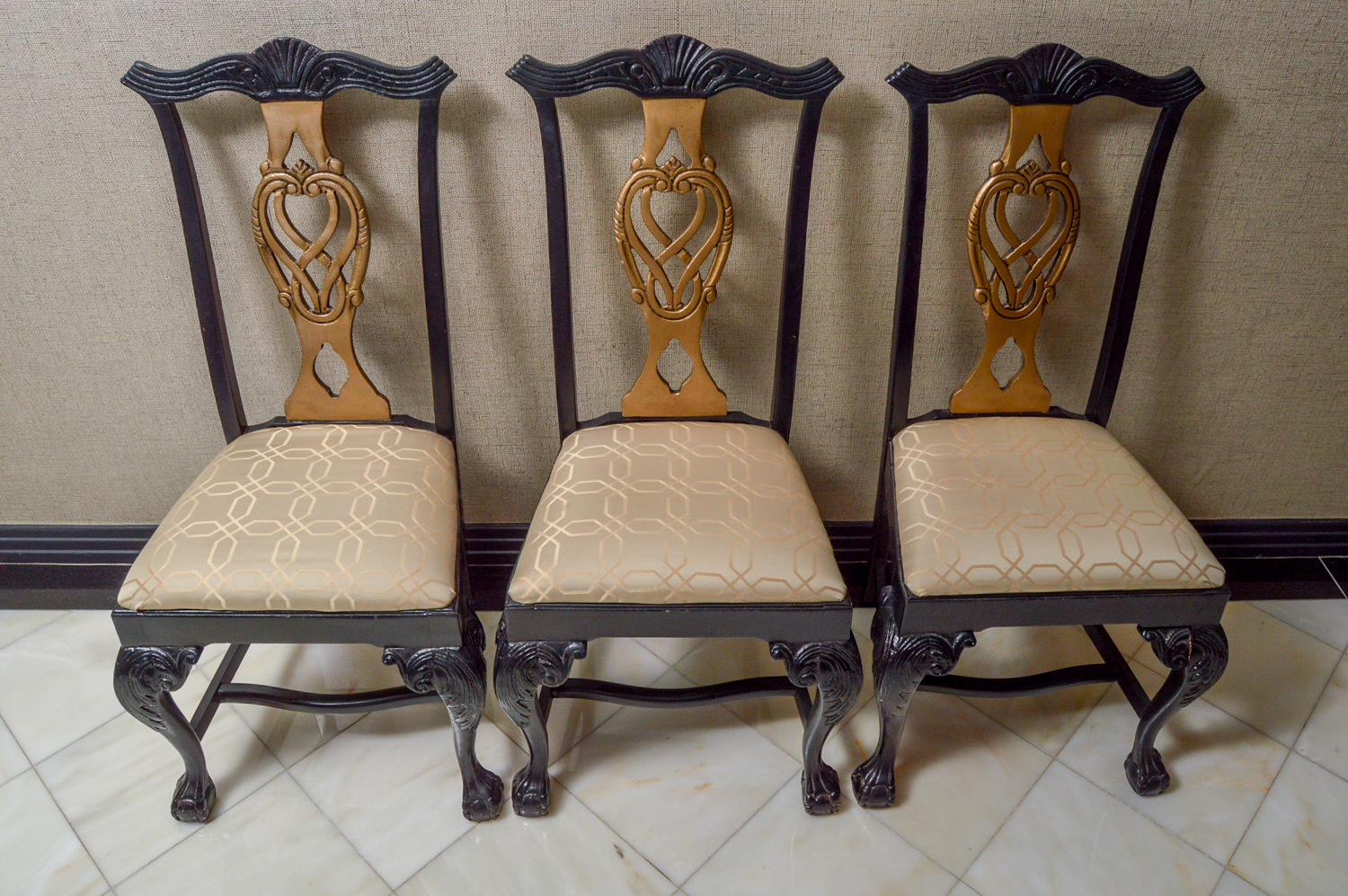 Set of Chippendale Style Dining Chairs by Andre Originals