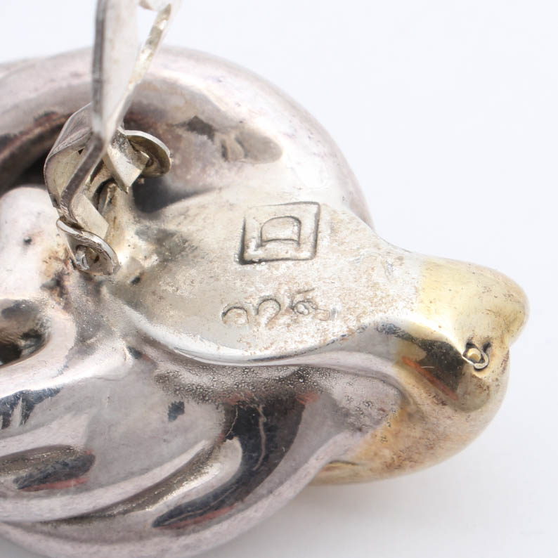 Sterling Silver Brooch and Earrings