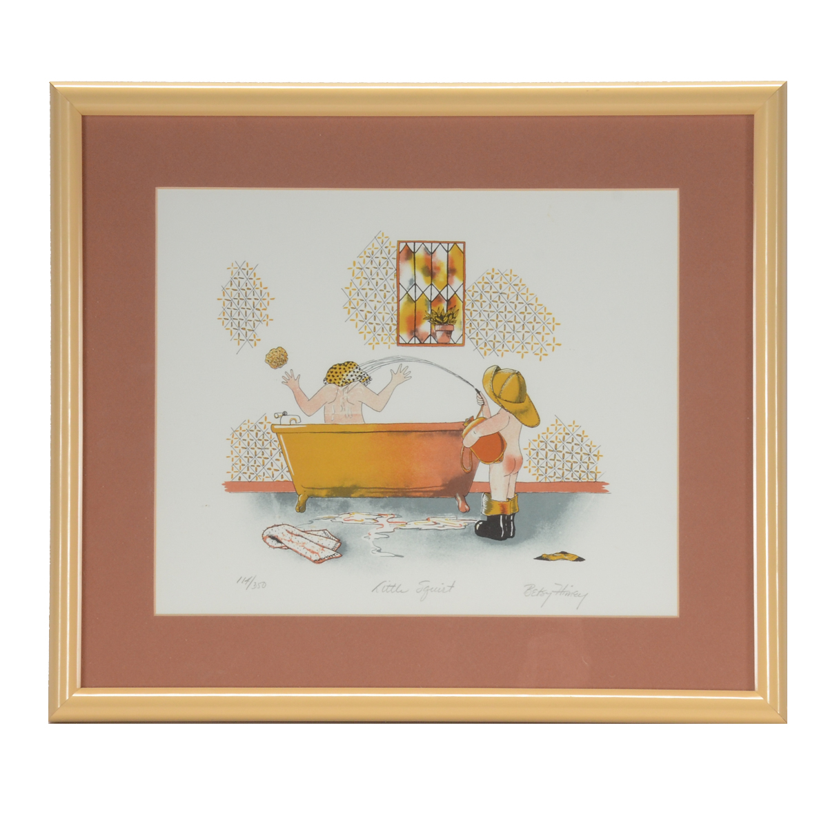 Betsy Himey Limited Edition Lithograph on Paper "Little Squirt"