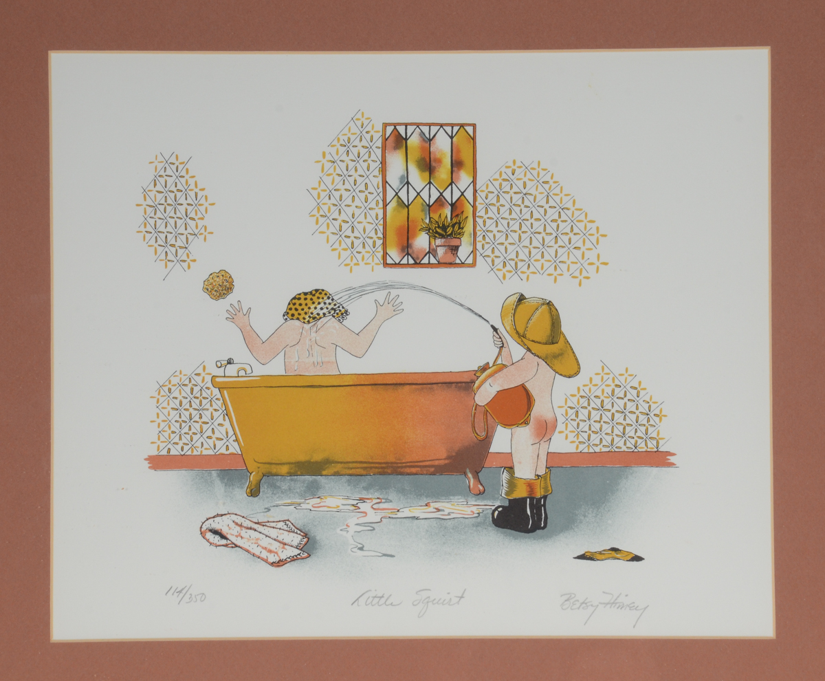 Betsy Himey Limited Edition Lithograph on Paper "Little Squirt"