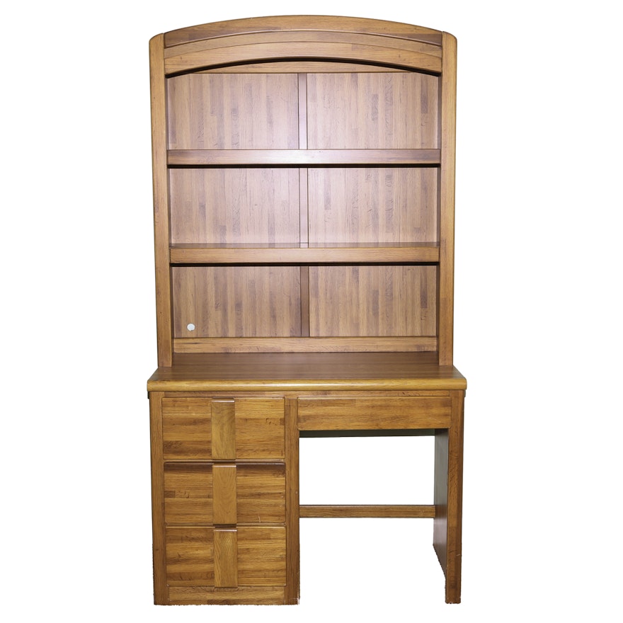 Wood Desk with Hutch by Lea