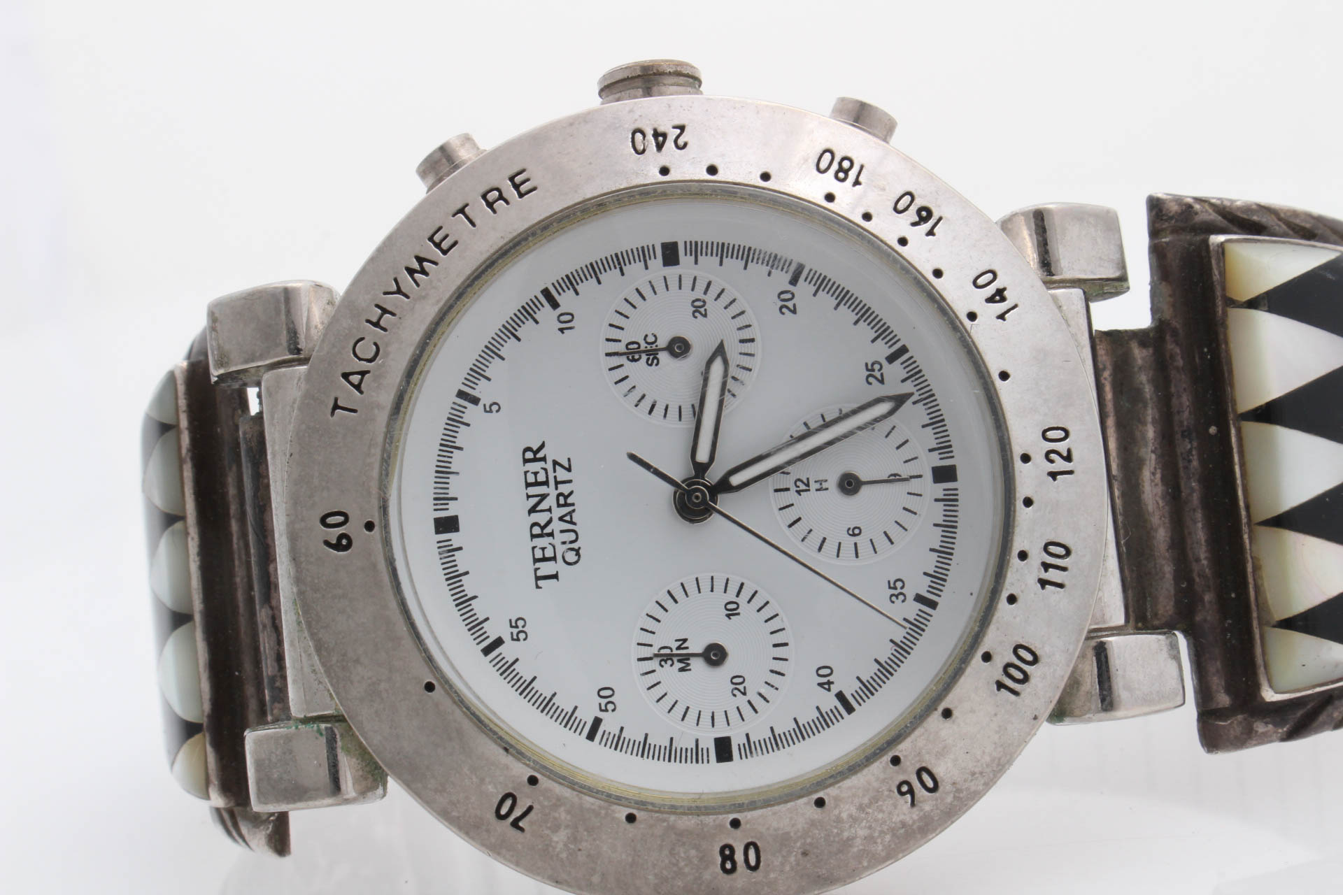 Terner Watch with Sterling Silver Set with Coral , Onyx and More