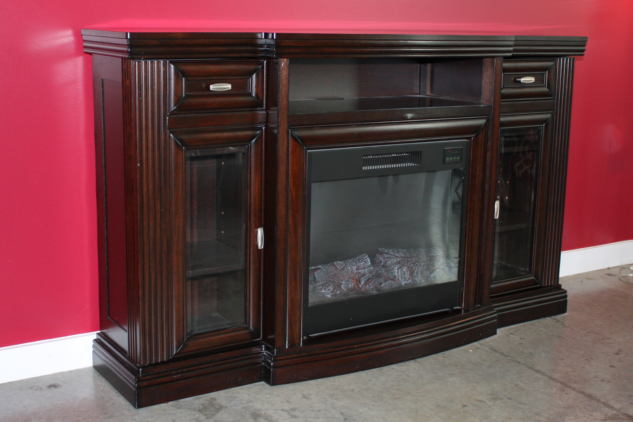 Electric Fireplace Wooden Cabinet