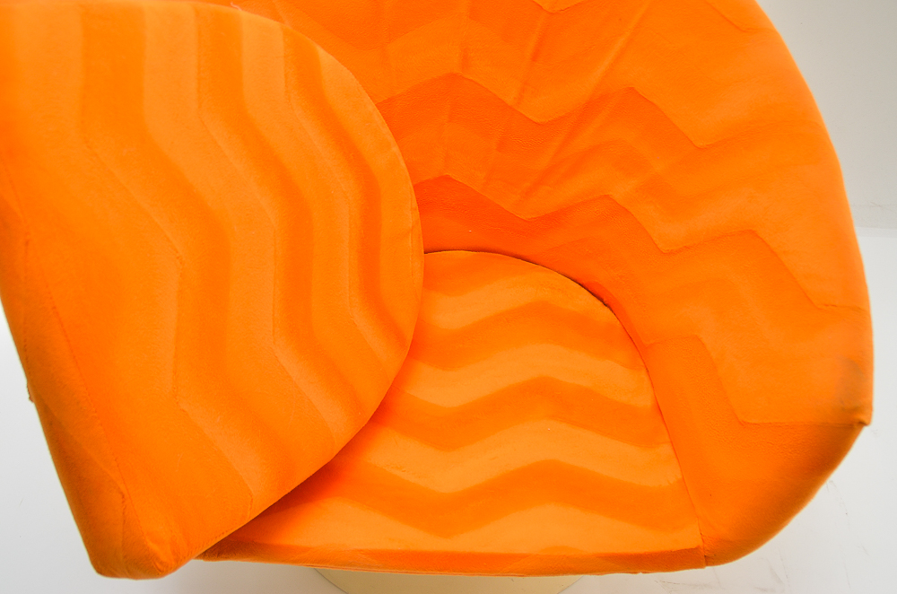 Vintage Mid Century Modern Armchair and Ottoman