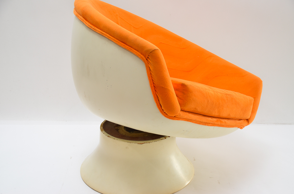 Vintage Mid Century Modern Armchair and Ottoman