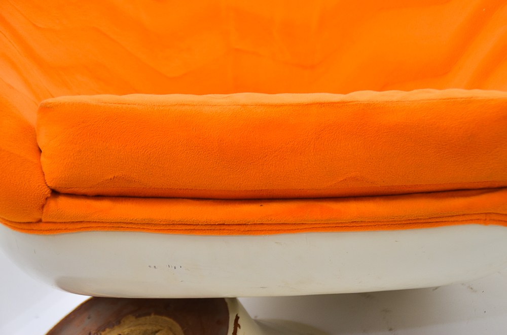 Vintage Mid Century Modern Armchair and Ottoman